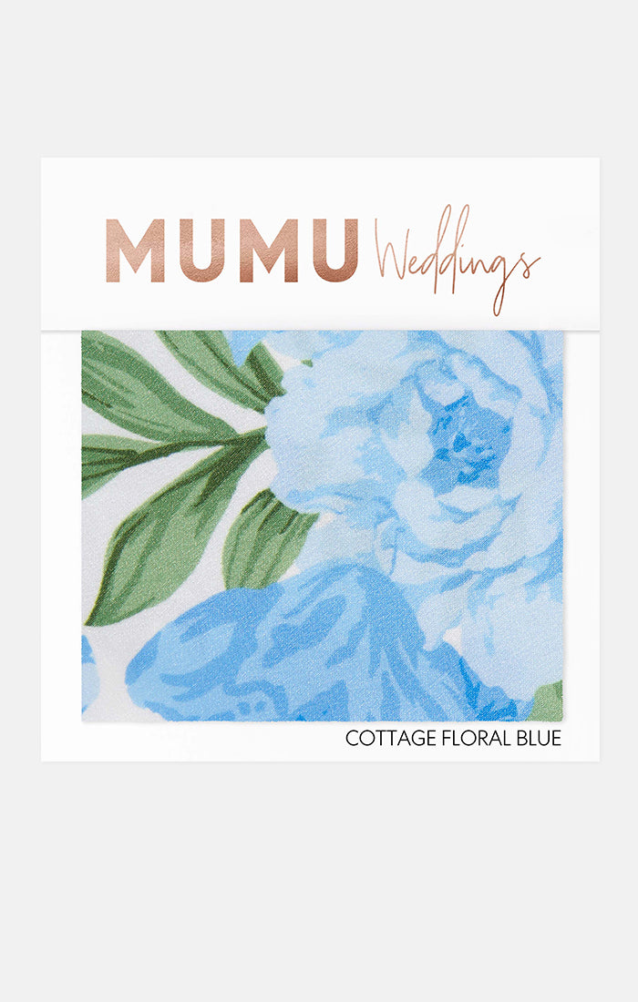 Bridesmaid Fabric Swatch - Mumu Wedding Cottage Floral Blue