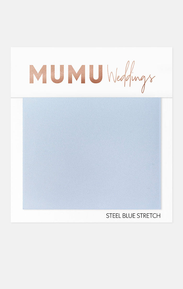 Bridesmaid Fabric Swatch - Steel Blue Stretch for Wedding Colors