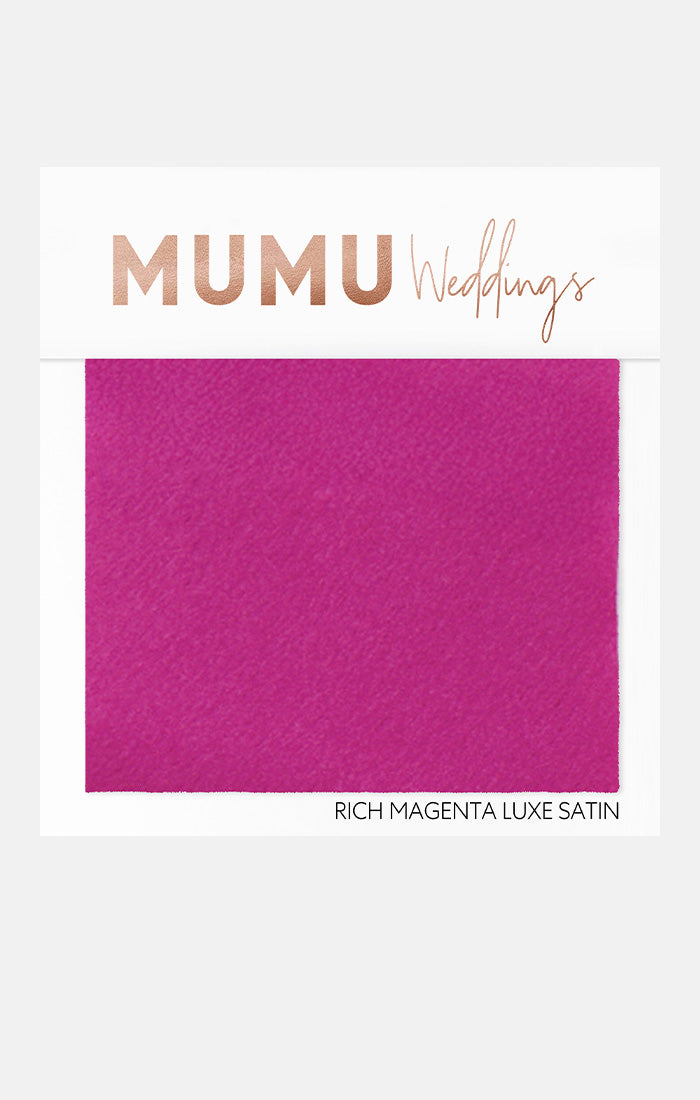Bridesmaid Fabric Swatch - Rich Magenta Luxe Satin by Mumu Wedding