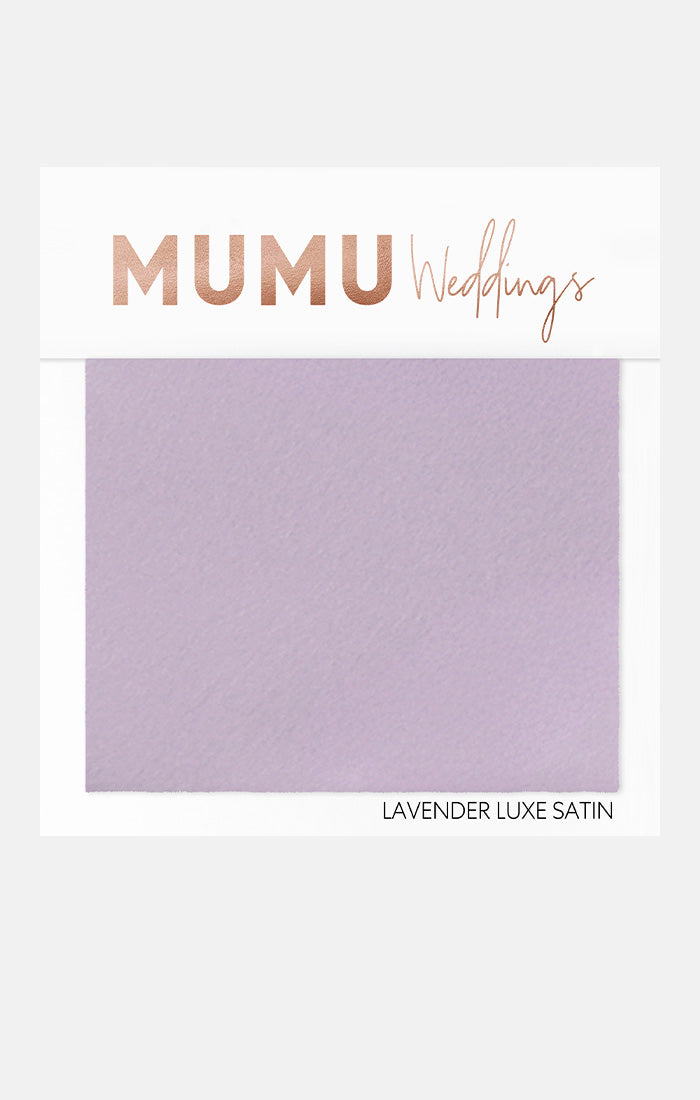 Lavender Luxe Satin Bridesmaid Fabric Swatch | Mumu Wedding
