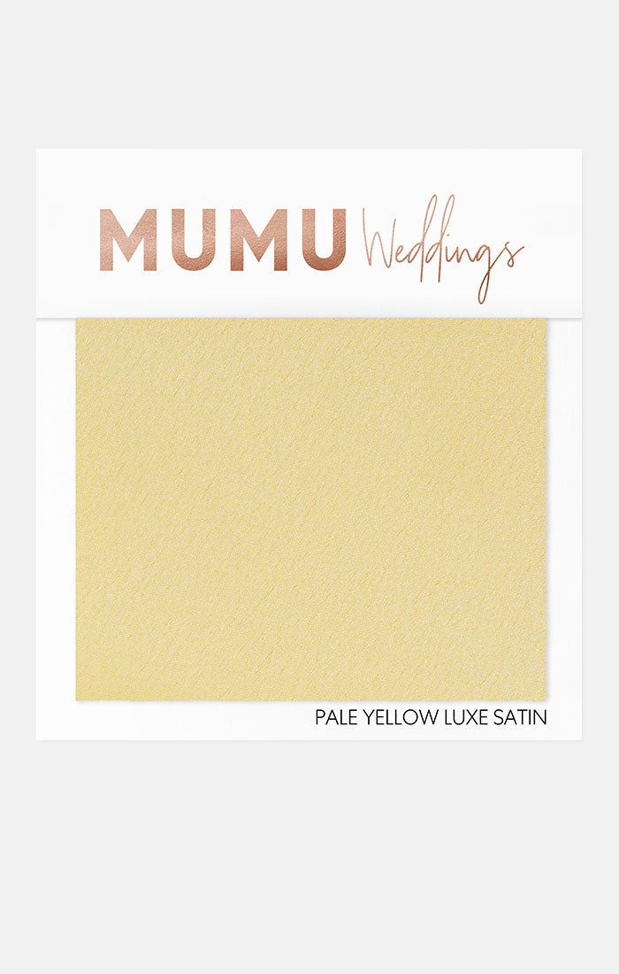 Bridesmaid Dress Fabric Swatch - Pale Yellow Luxe Satin by Mumu Wedding
