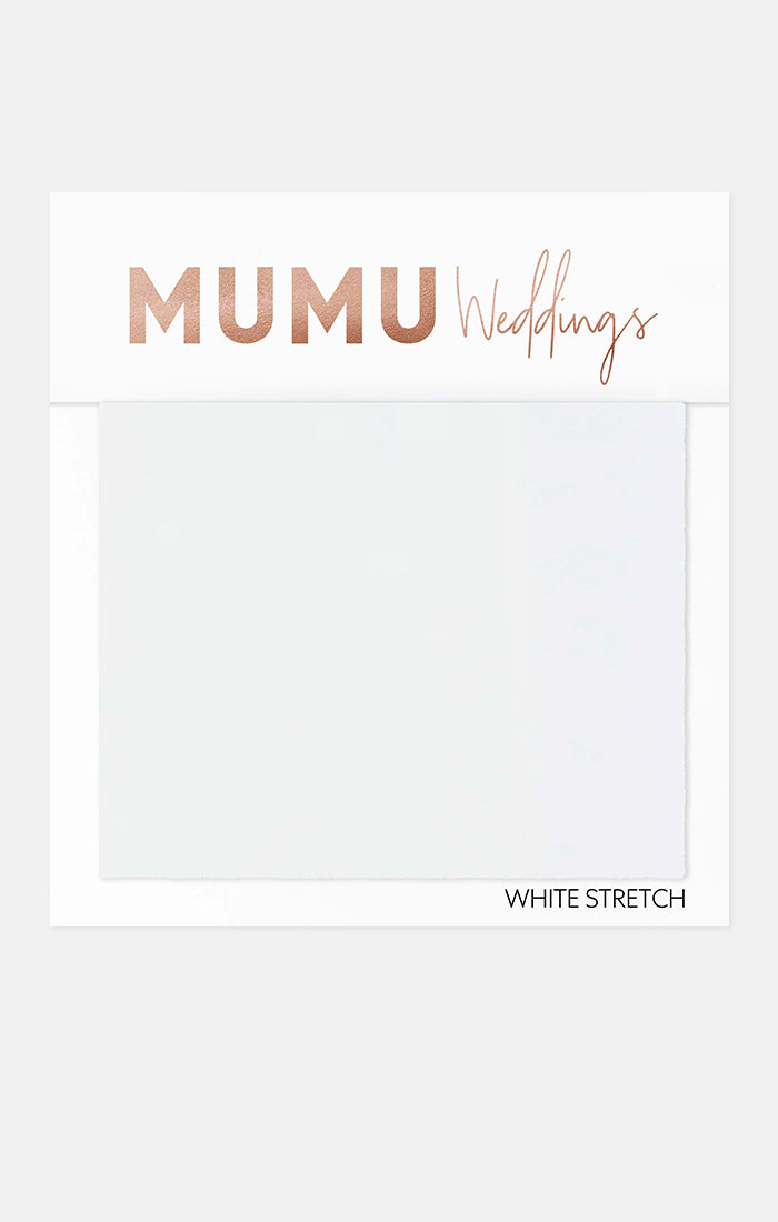 Bridesmaid Fabric Swatch - White Stretch by Mumu Wedding