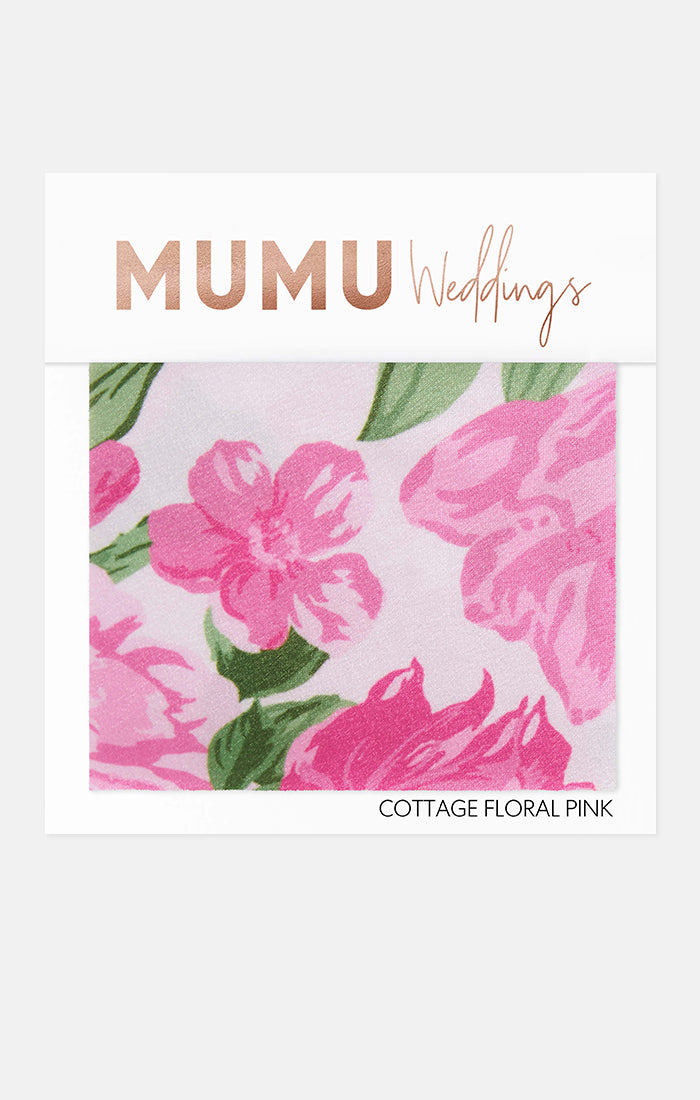 Bridesmaid Dress Fabric Swatch - Mumu Wedding Cottage Floral Pink