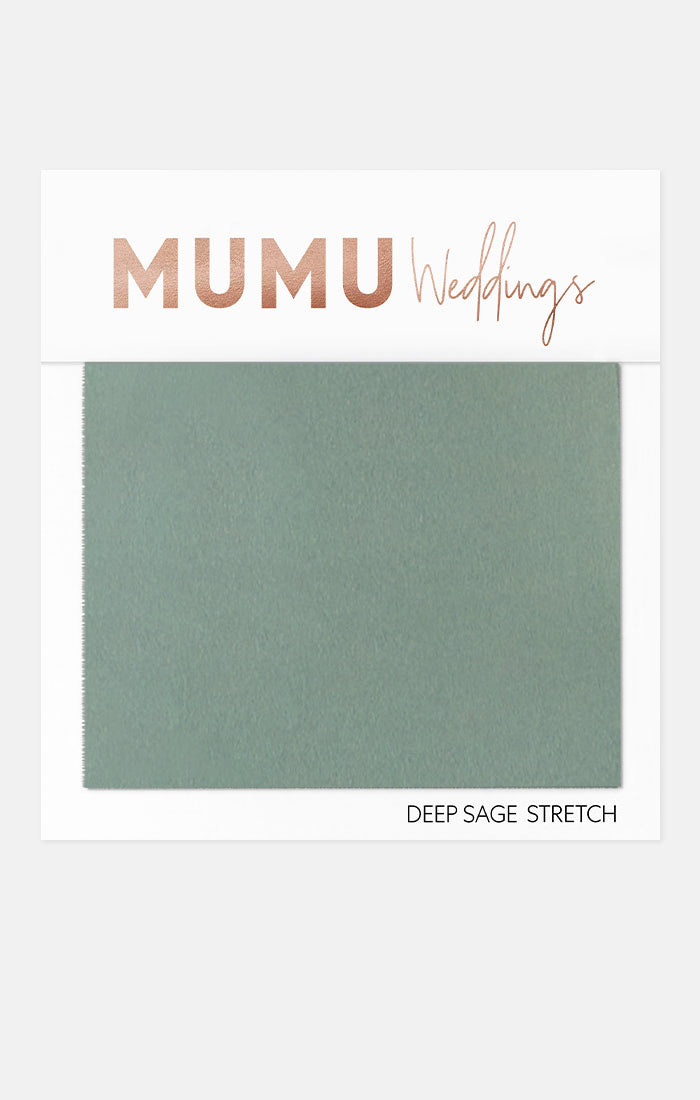 Bridesmaid Fabric Swatch - Deep Sage Stretch for Wedding Color Selection