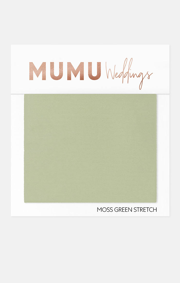 Moss Green Stretch Bridesmaid Fabric Swatch | Mumu Wedding