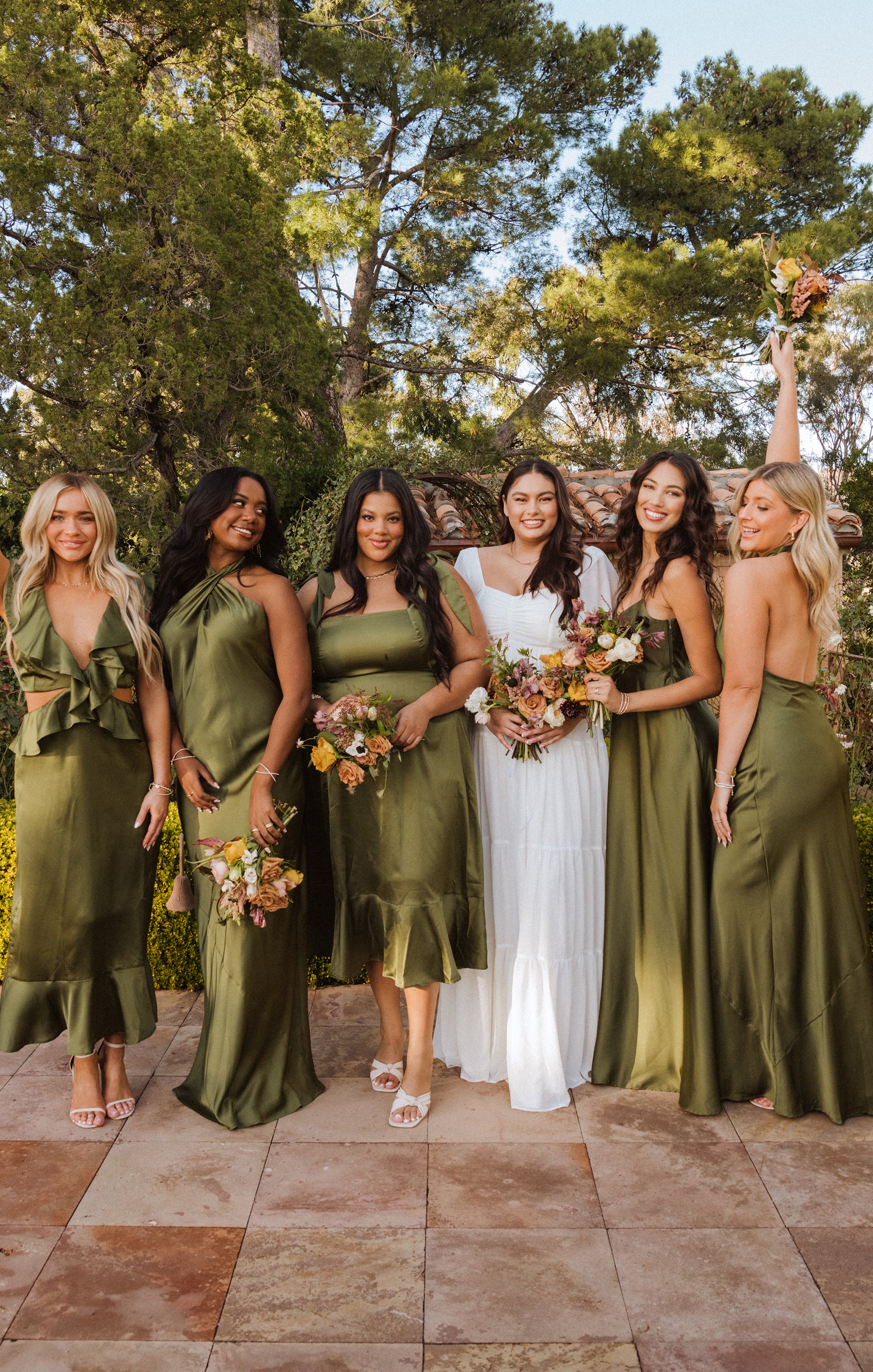 Bridesmaid Fabric Swatch - Rich Olive Luxe Satin by Mumu Wedding