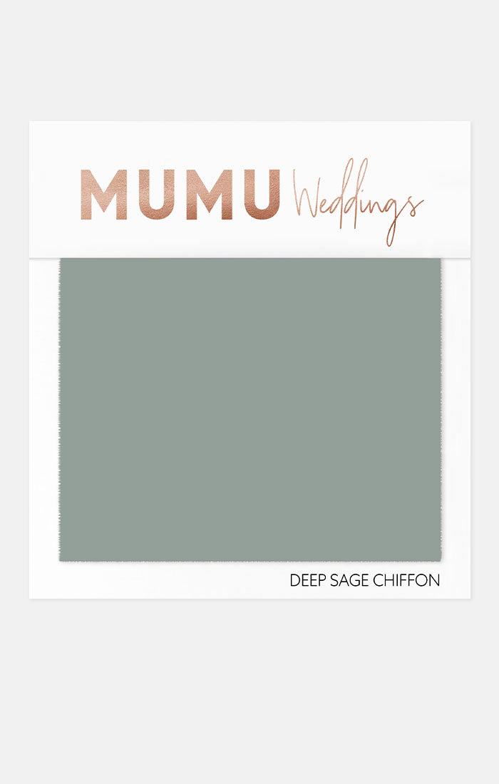 Bridesmaid Chiffon Fabric Swatch - Deep Sage by Mumu Wedding