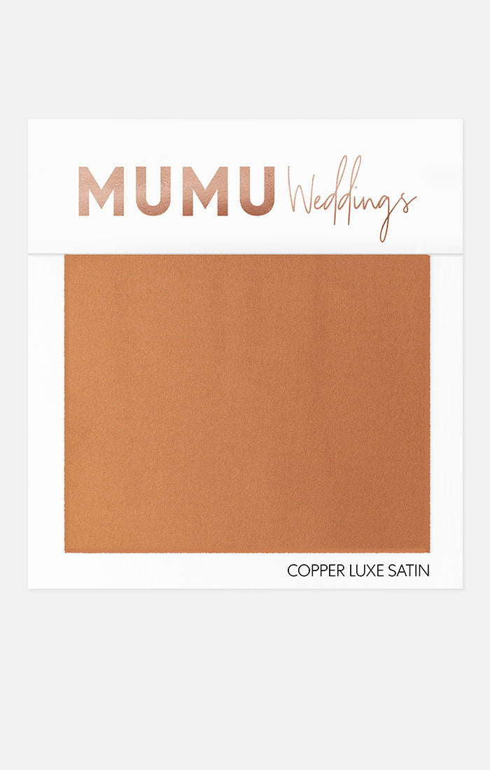 Bridesmaid Fabric Swatch - Copper Luxe Satin by Mumu Wedding