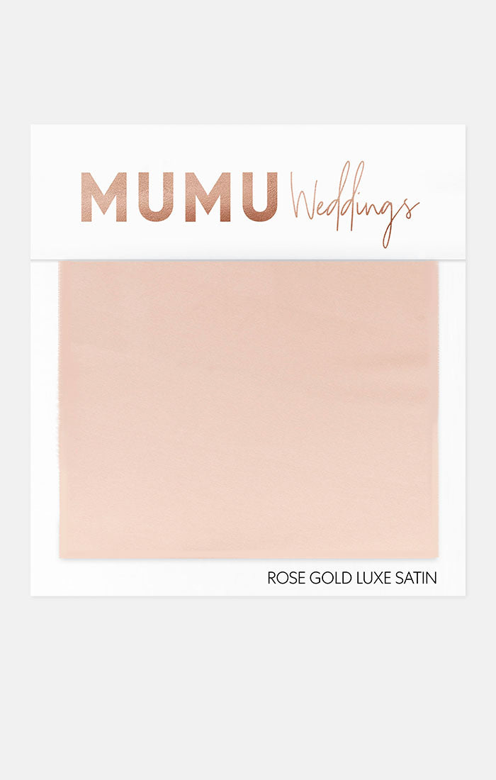 Bridesmaid Fabric Swatch - Rose Gold Satin by Mumu Wedding