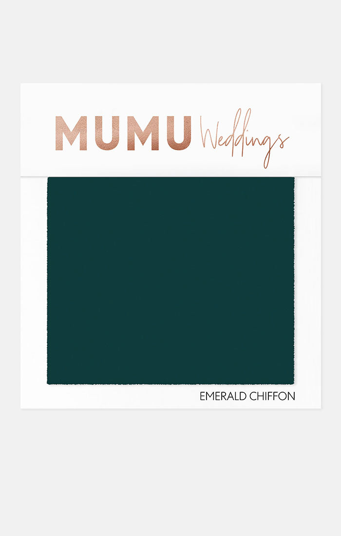 Emerald Chiffon Bridesmaid Fabric Swatch | Mumu Wedding