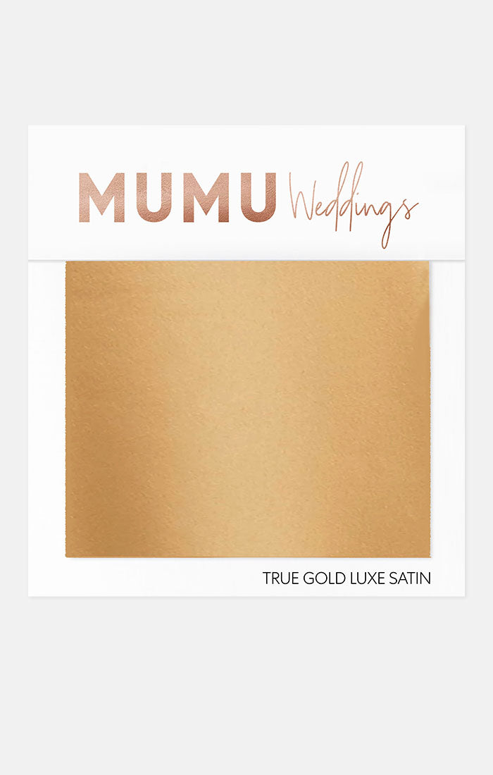 Bridesmaid Fabric Swatch - True Gold Luxe Satin by Mumu Wedding
