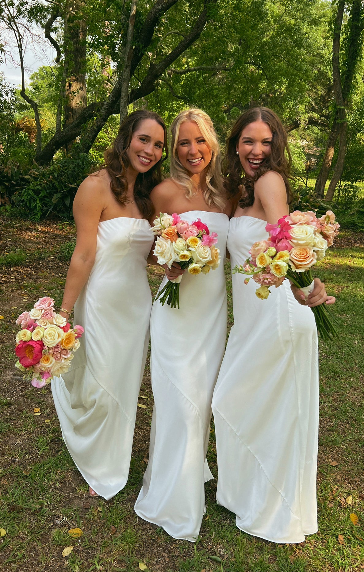 Taylor Ivory Luxe Satin Strapless Maxi Dress for Bridal Events