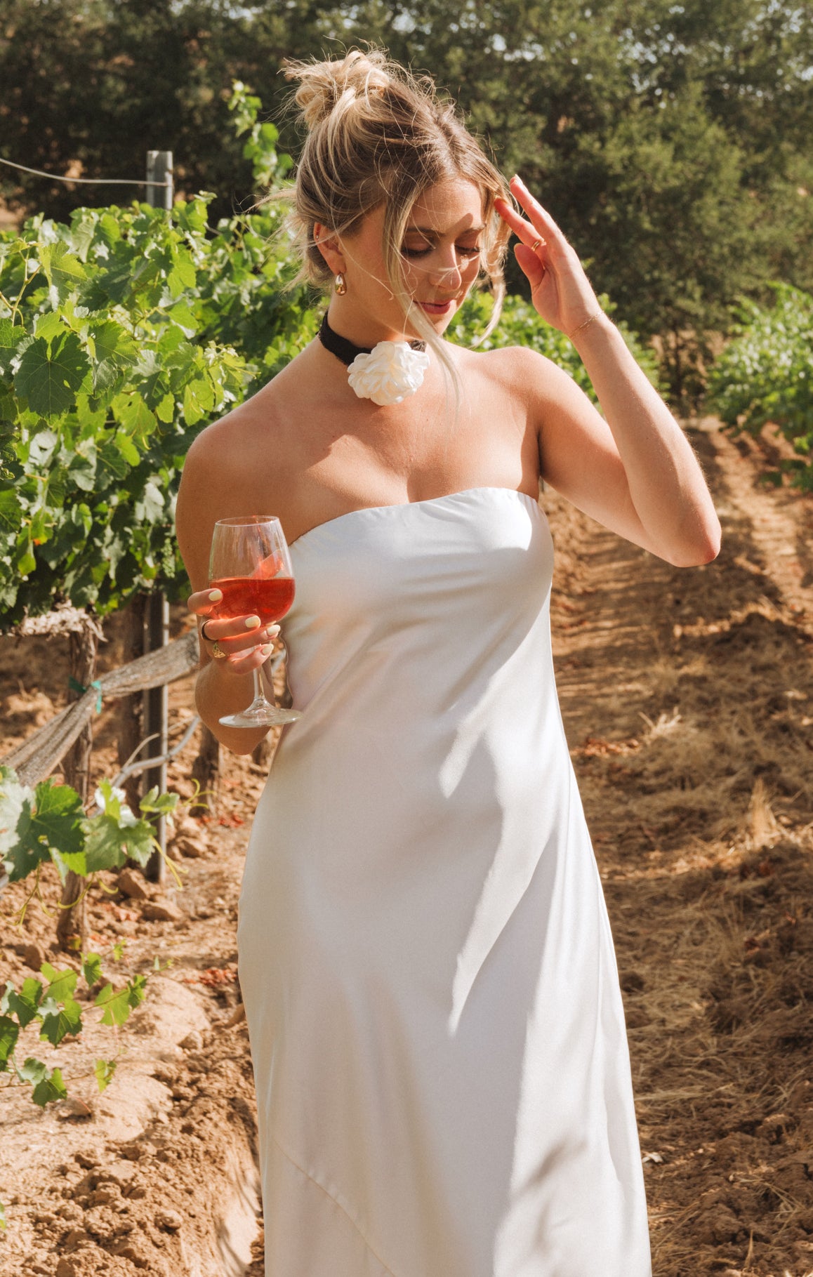 Taylor Ivory Luxe Satin Strapless Maxi Dress for Bridal Events