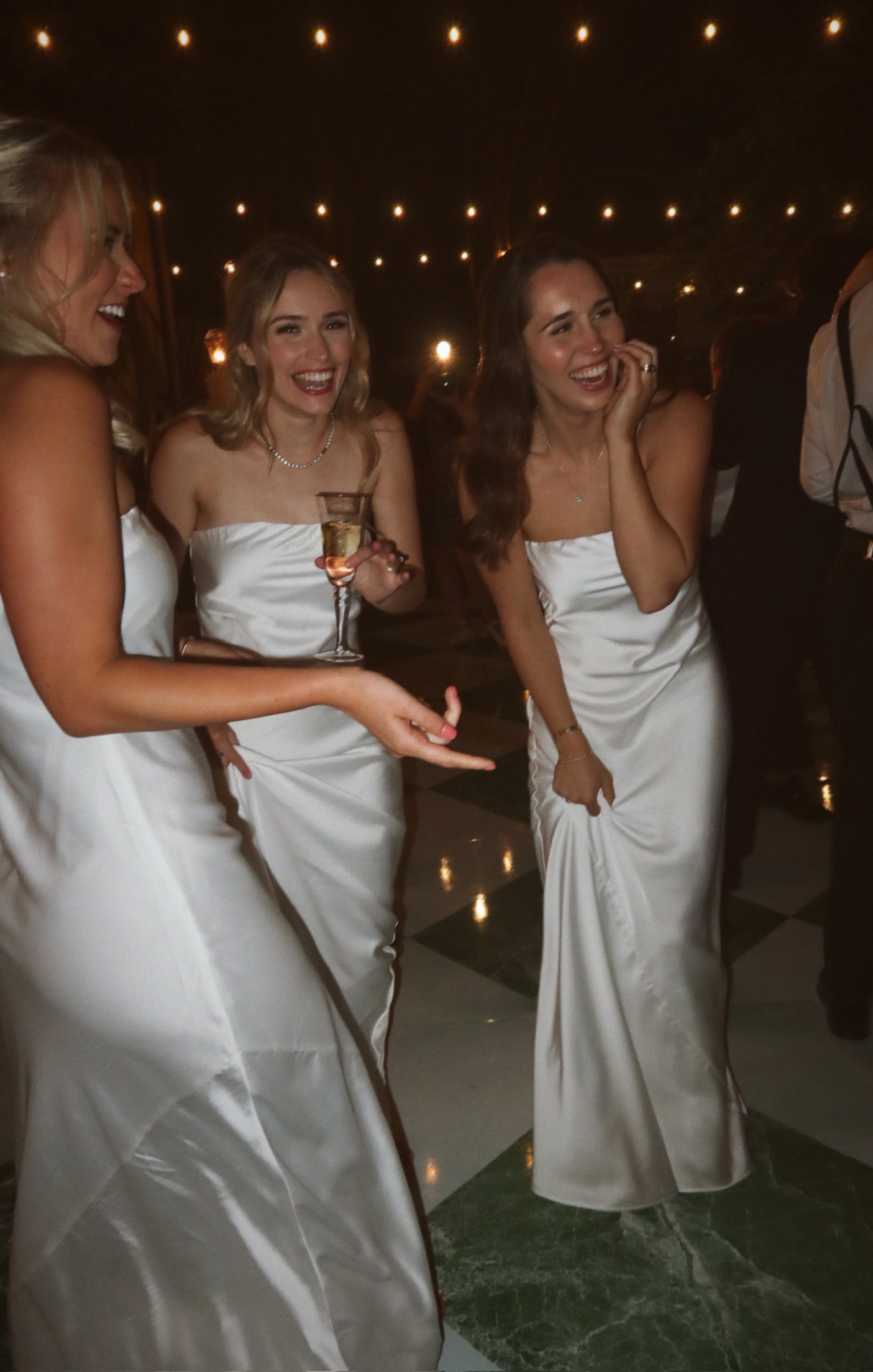 Taylor Ivory Luxe Satin Strapless Maxi Dress for Bridal Events