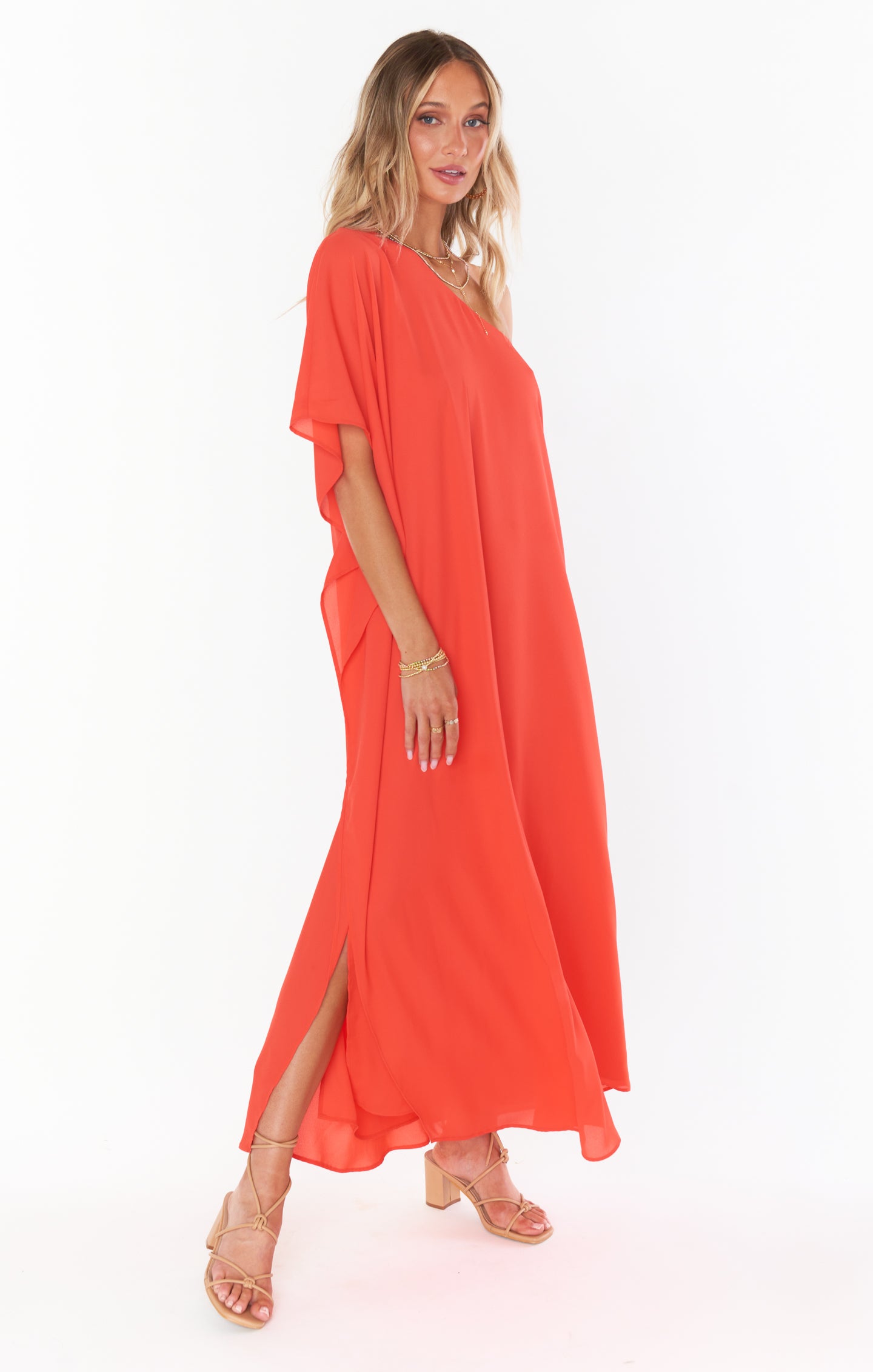 Tropez Maxi One Shoulder Red Dress - Beach Cover Up & Event Wear