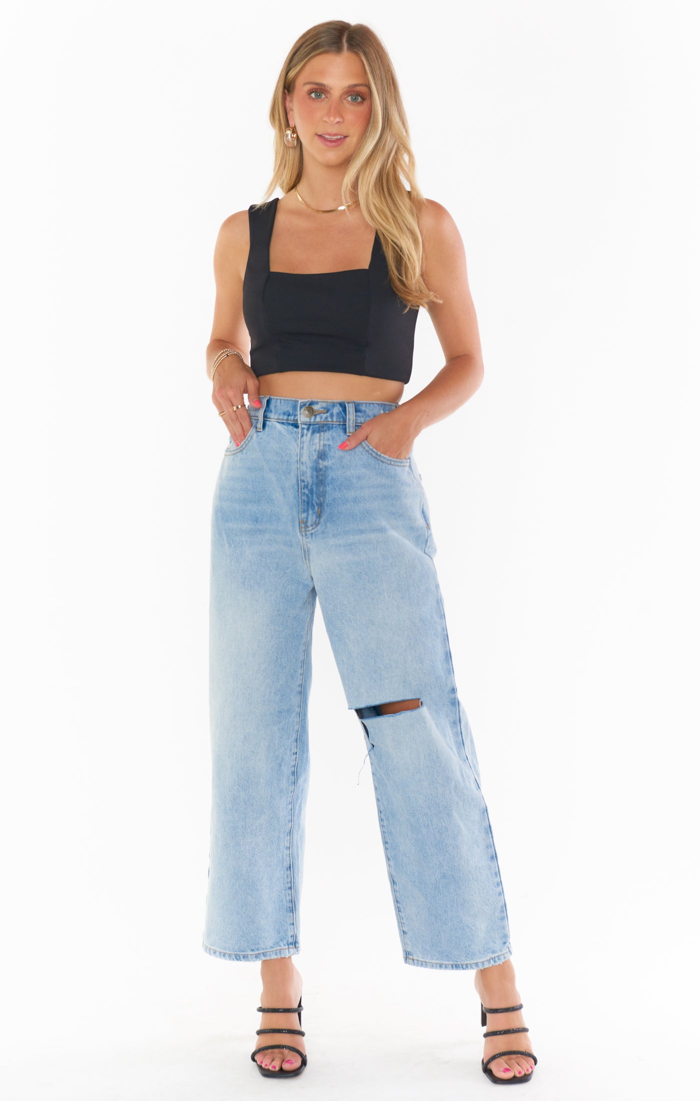Black Stretch Crop Top - Ansley Women's Fashion Top