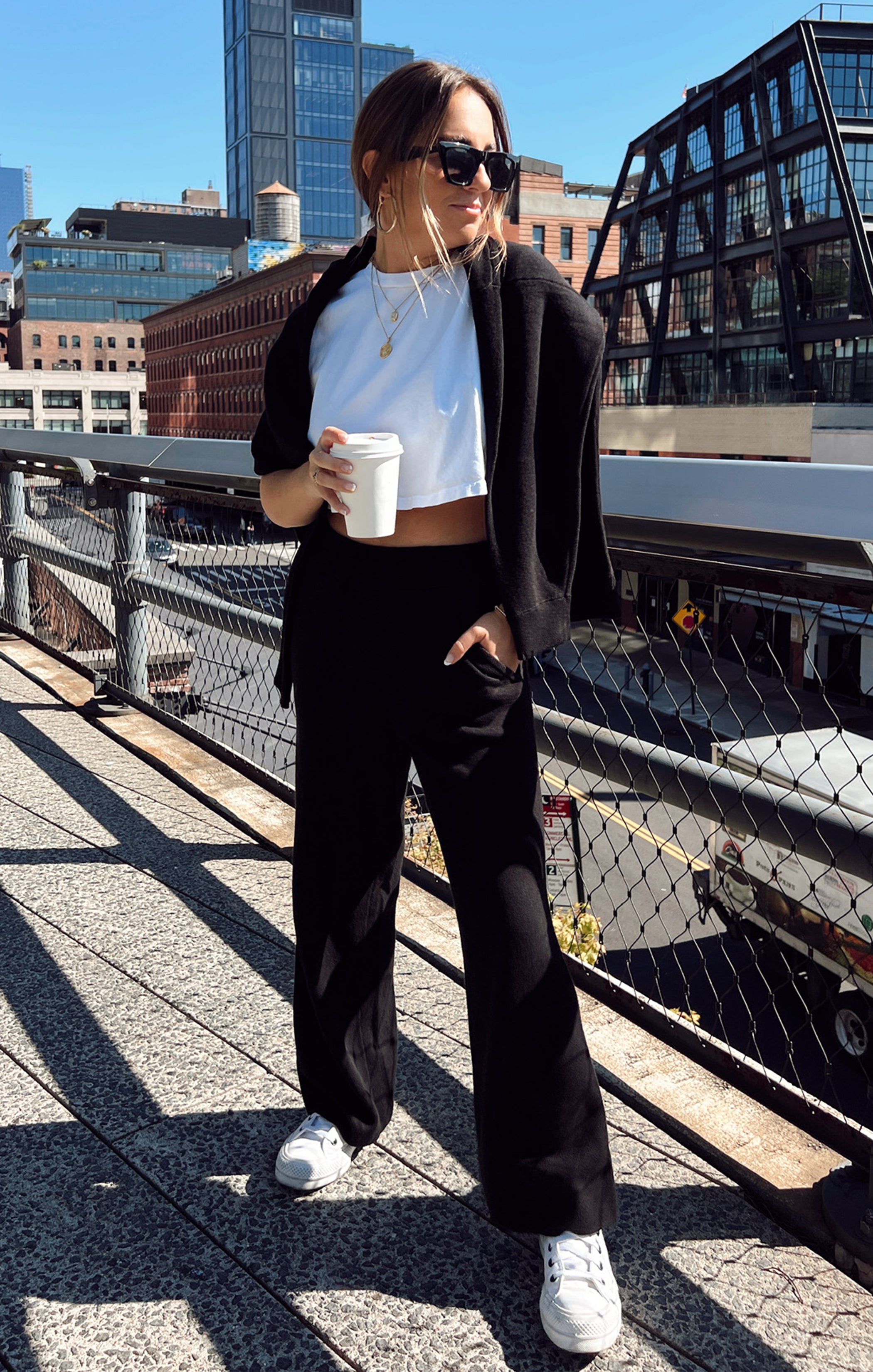 Samson Black Knit Lounge Pants for Women - Soft & Cozy Culotte Style