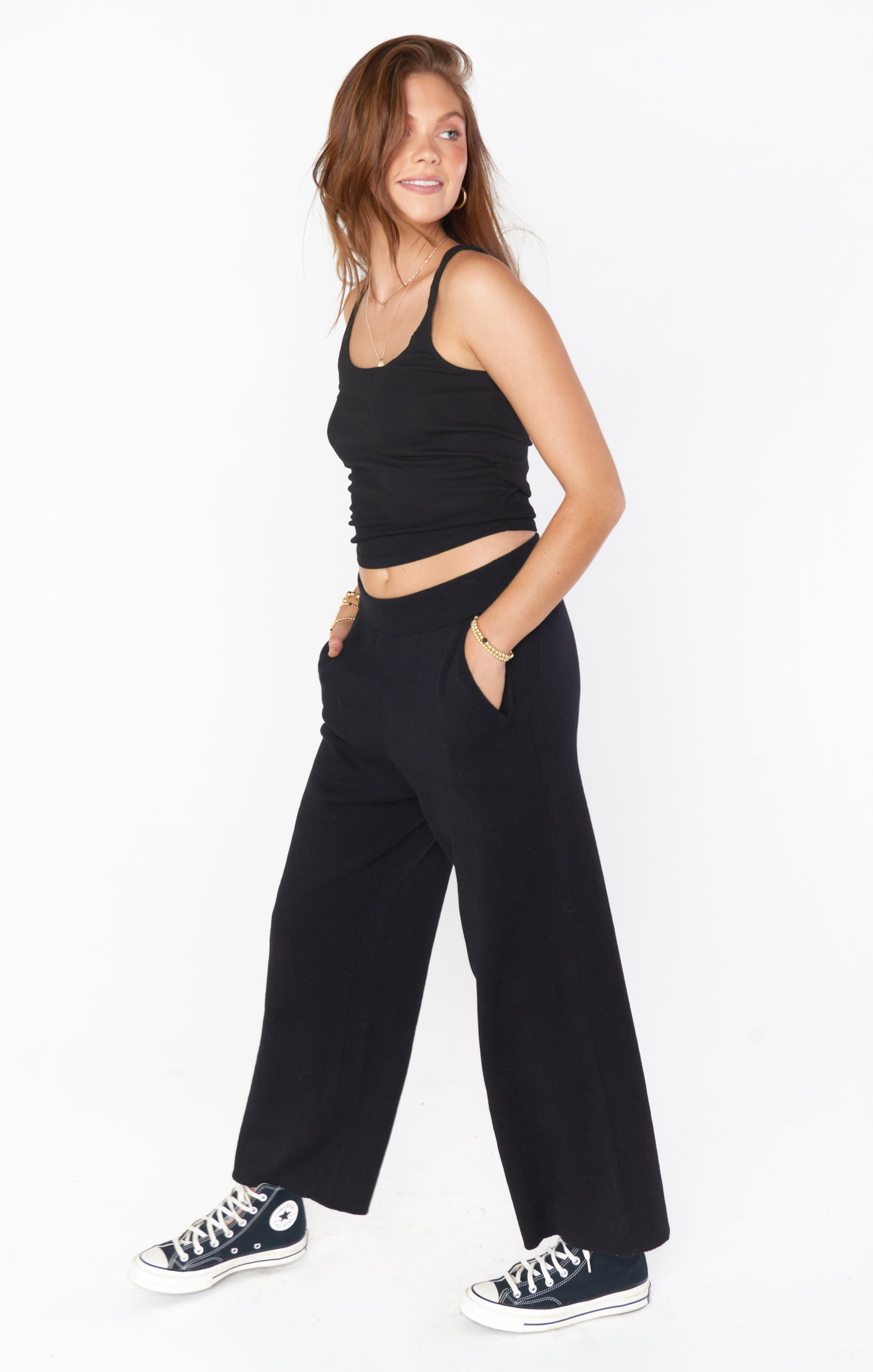 Samson Black Knit Lounge Pants for Women - Soft & Cozy Culotte Style