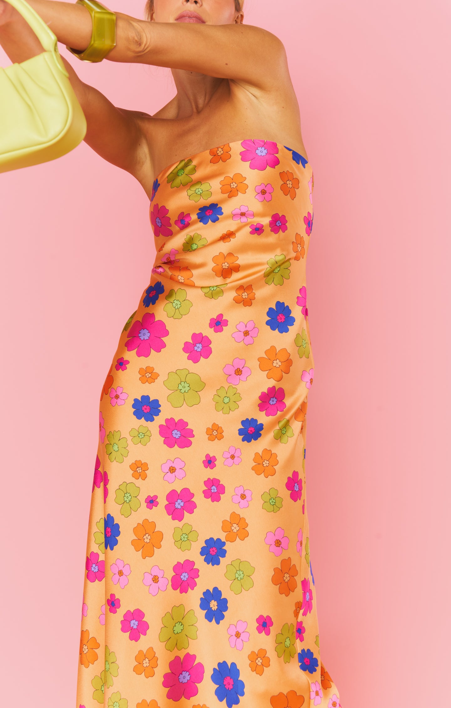Taylor Strapless Floral Maxi Dress - Poppin Poppy Design