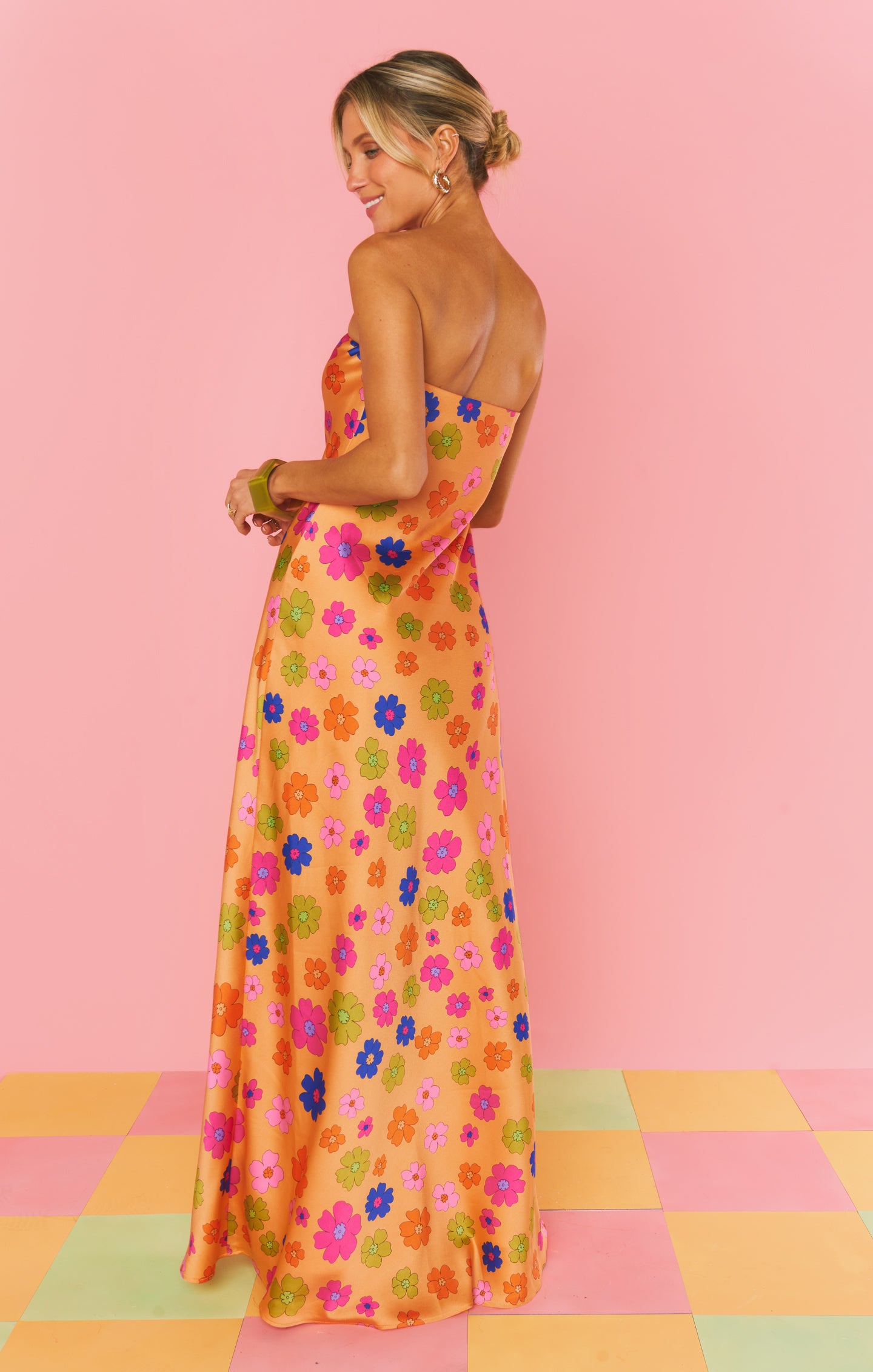 Taylor Strapless Floral Maxi Dress - Poppin Poppy Design