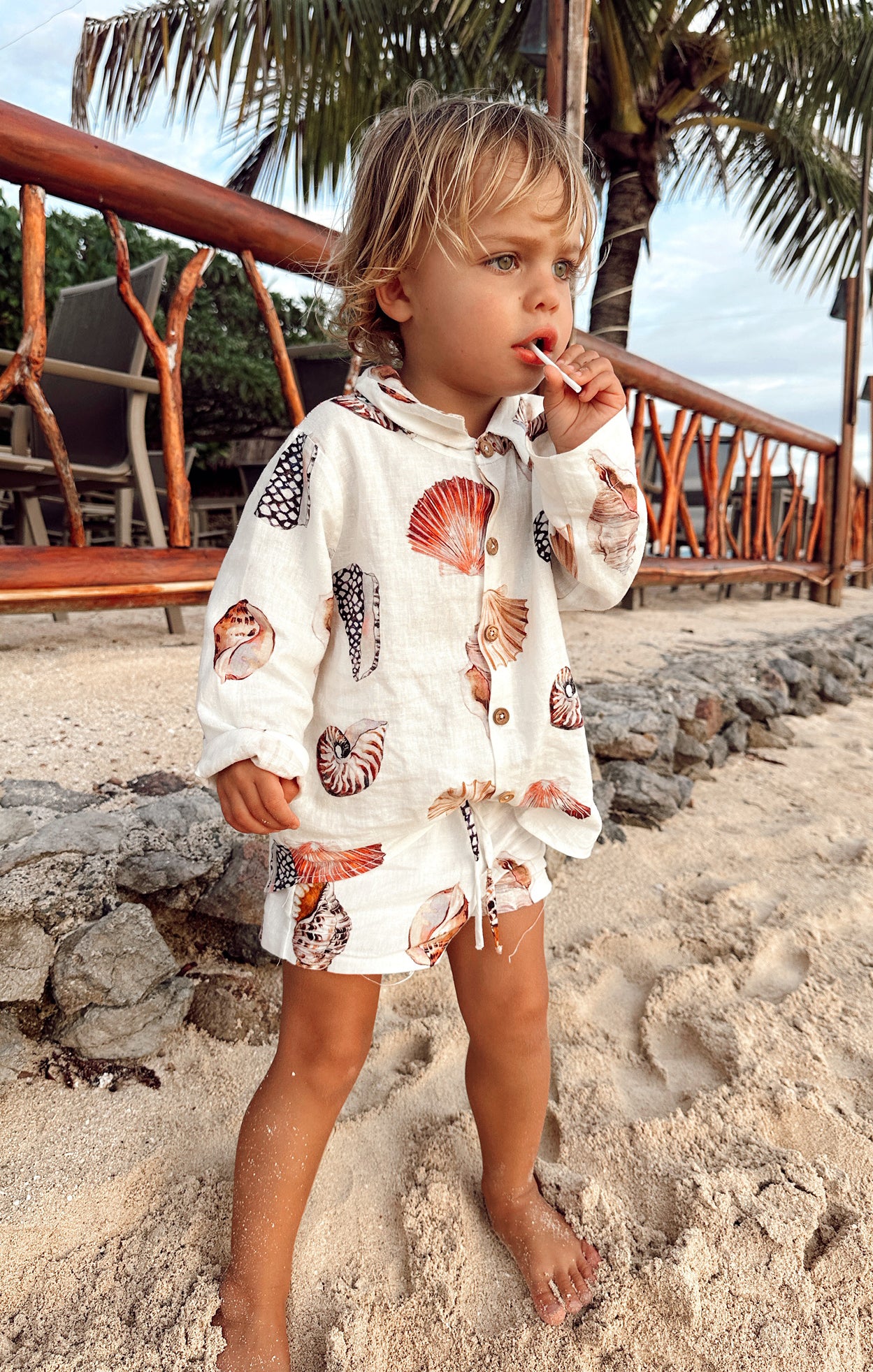 Baby Linen Shorts with Adjustable Waist – Shell Linen