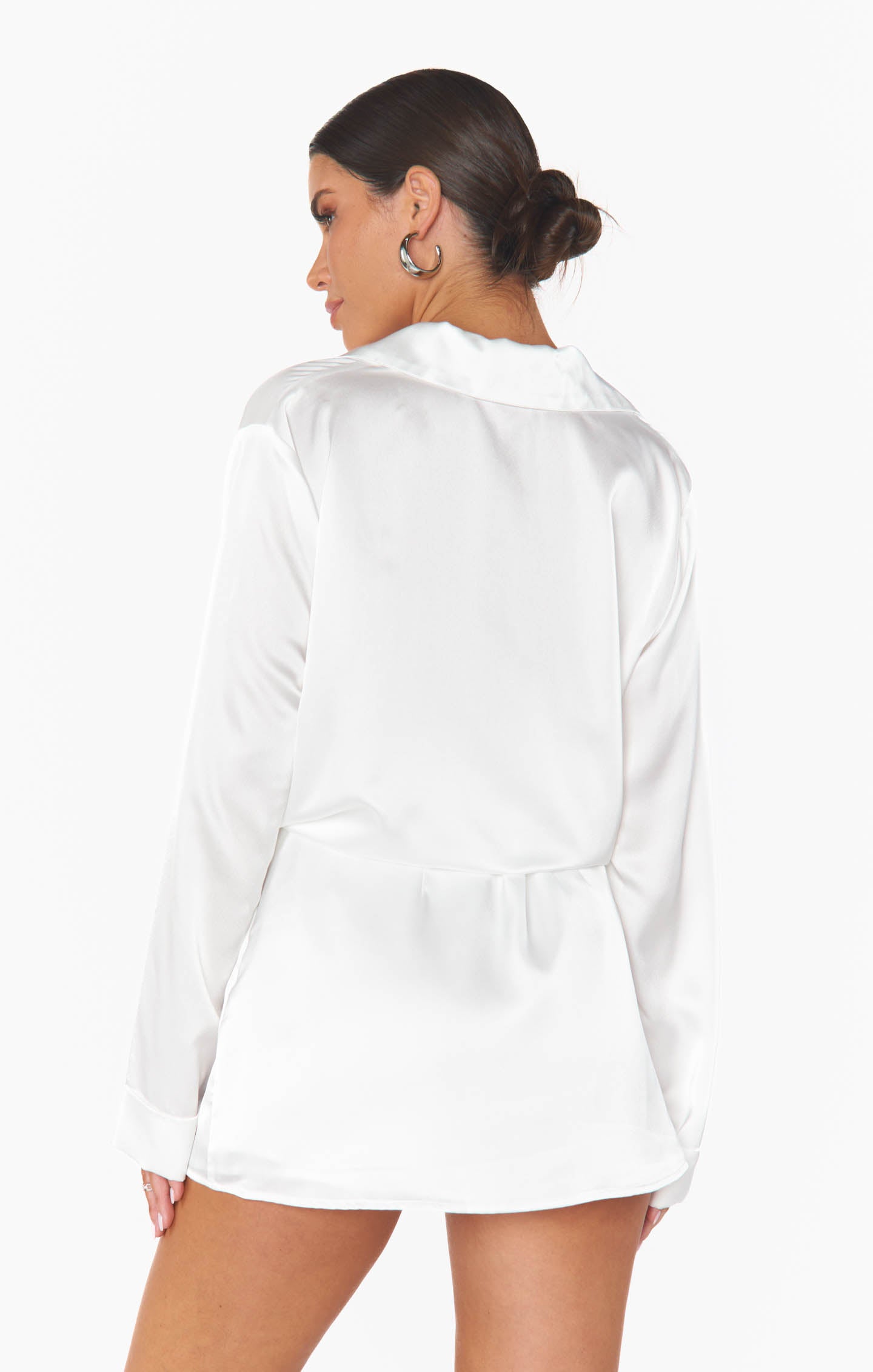 Ivory Luxe Satin Skort with Shorts - All Night Party Wear