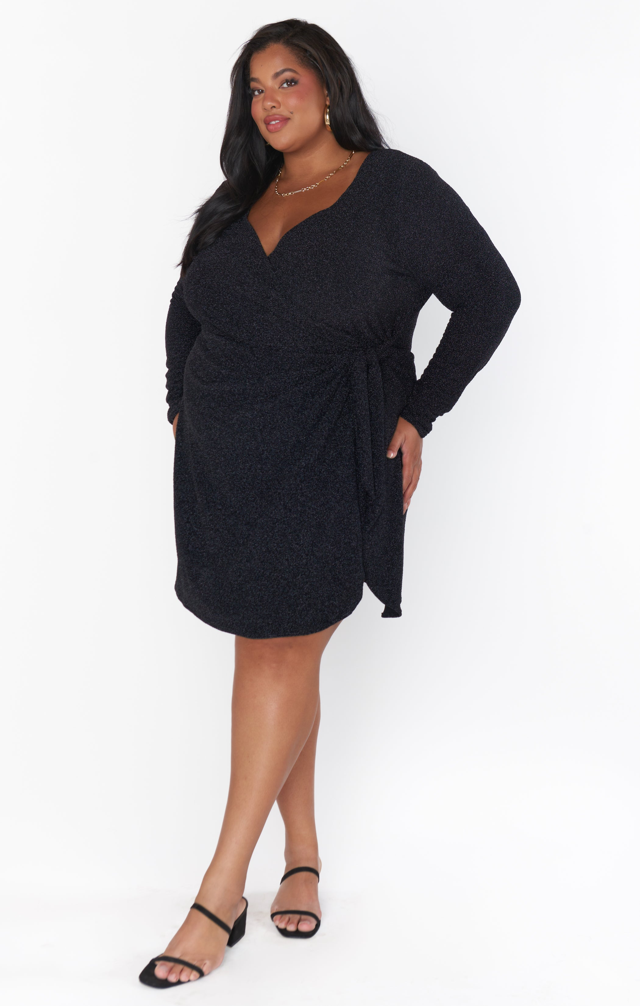 Black Shimmy Shine Stage Skort Mini Dress