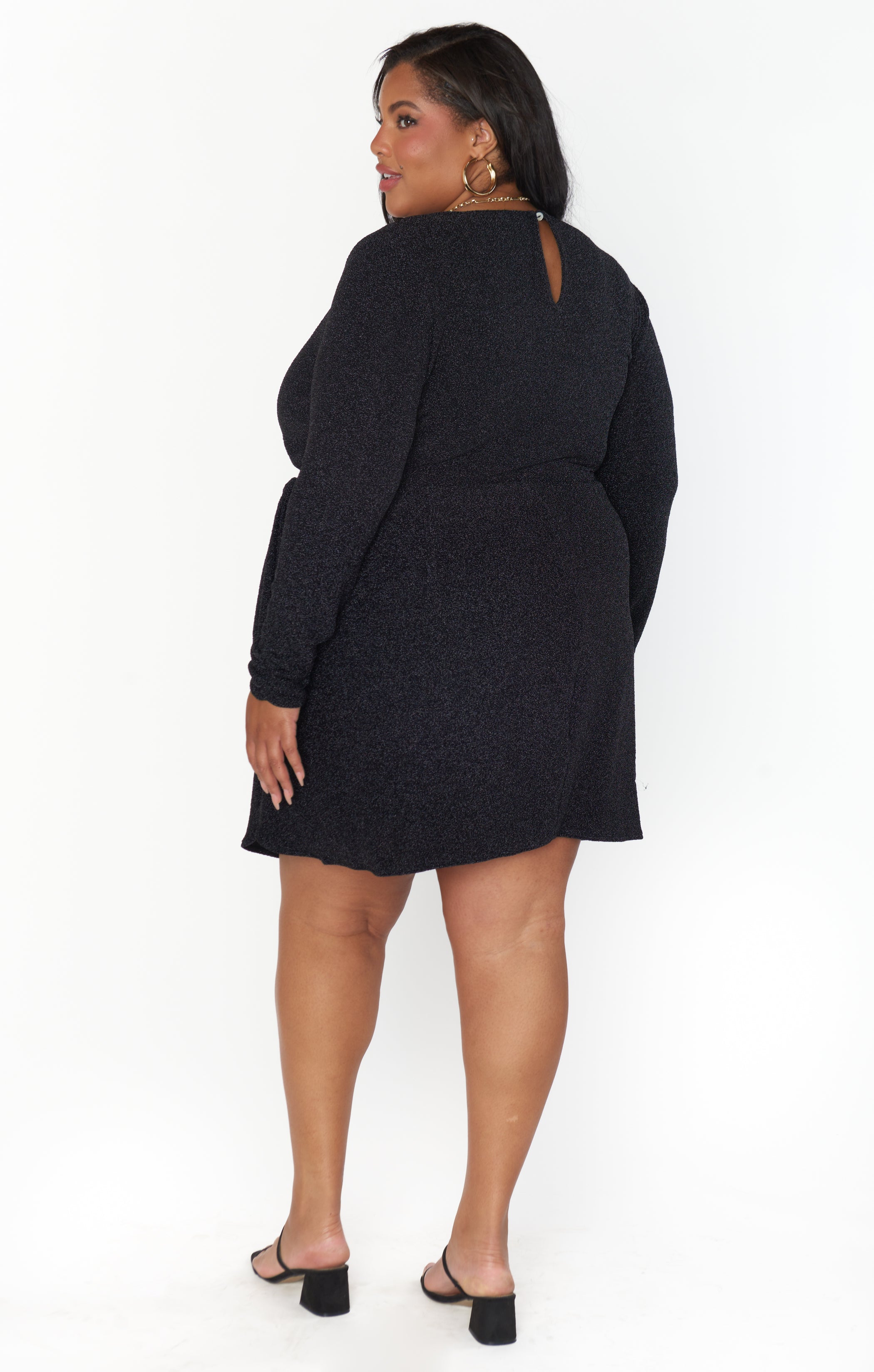 Black Shimmy Shine Stage Skort Mini Dress