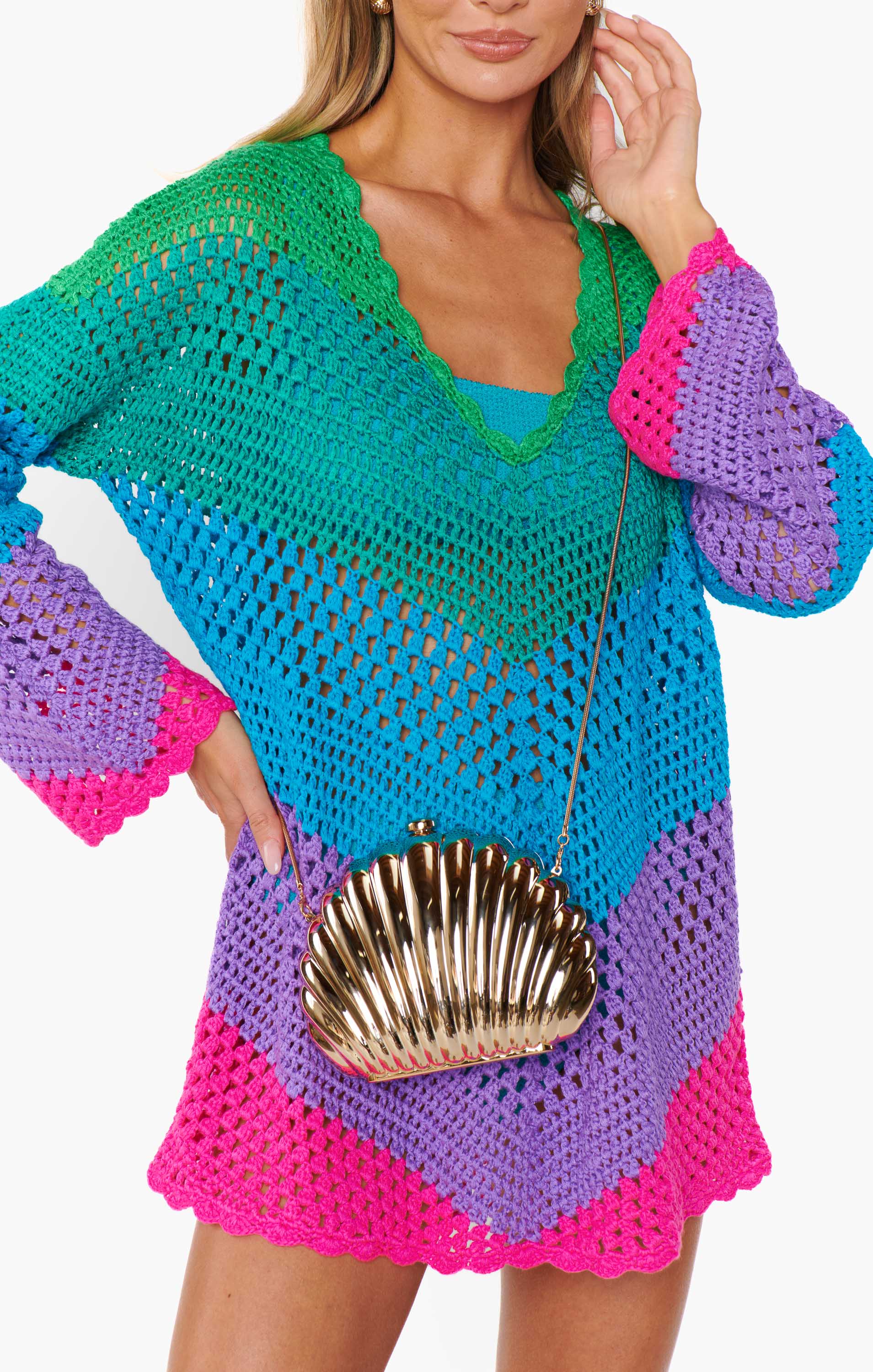 Gold Shell-Shaped Scallop Bag - Coastal Chic Clutch