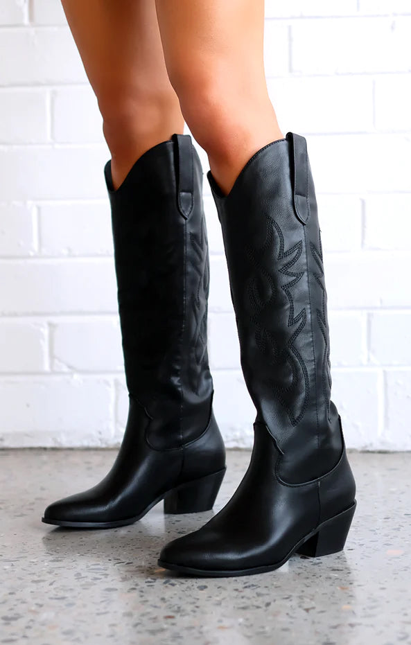 Billini Black Western Cowboy Boots for Women
