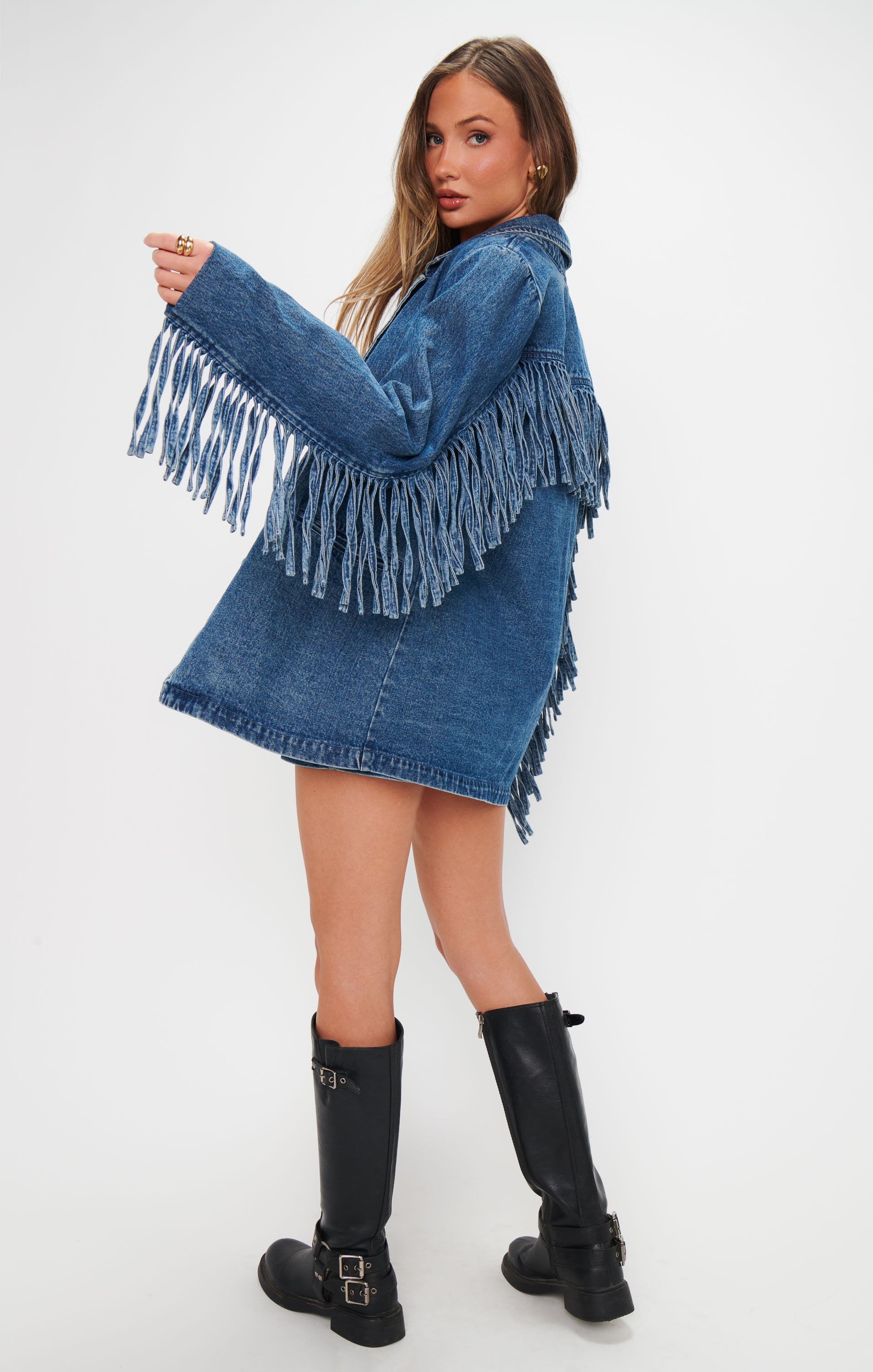 Sierra Fringe Jacket for Women - Blue Indigo Cowgirl Style