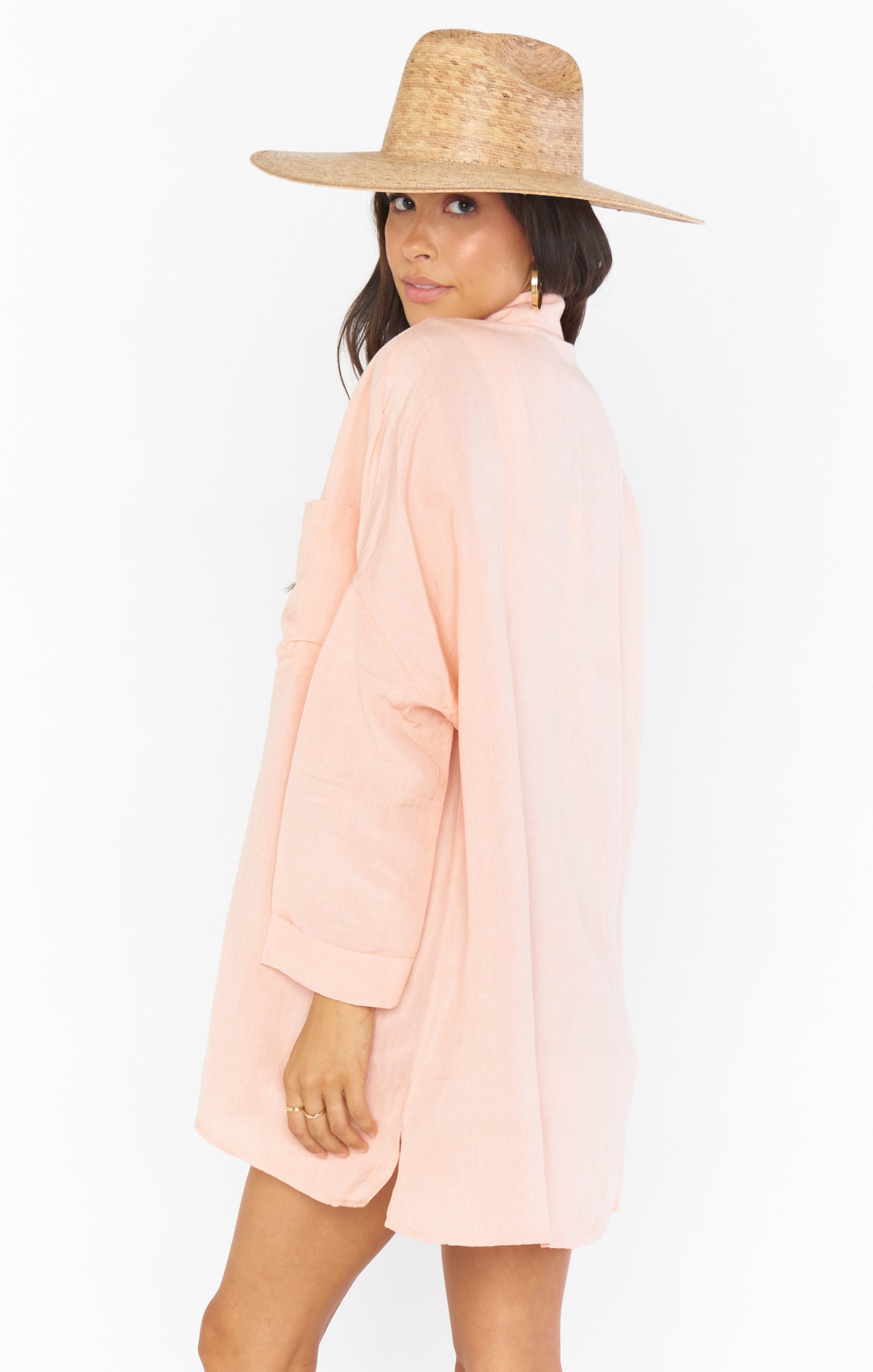 Johns Oversized Pink Linen Shirt - Breezy Button Down