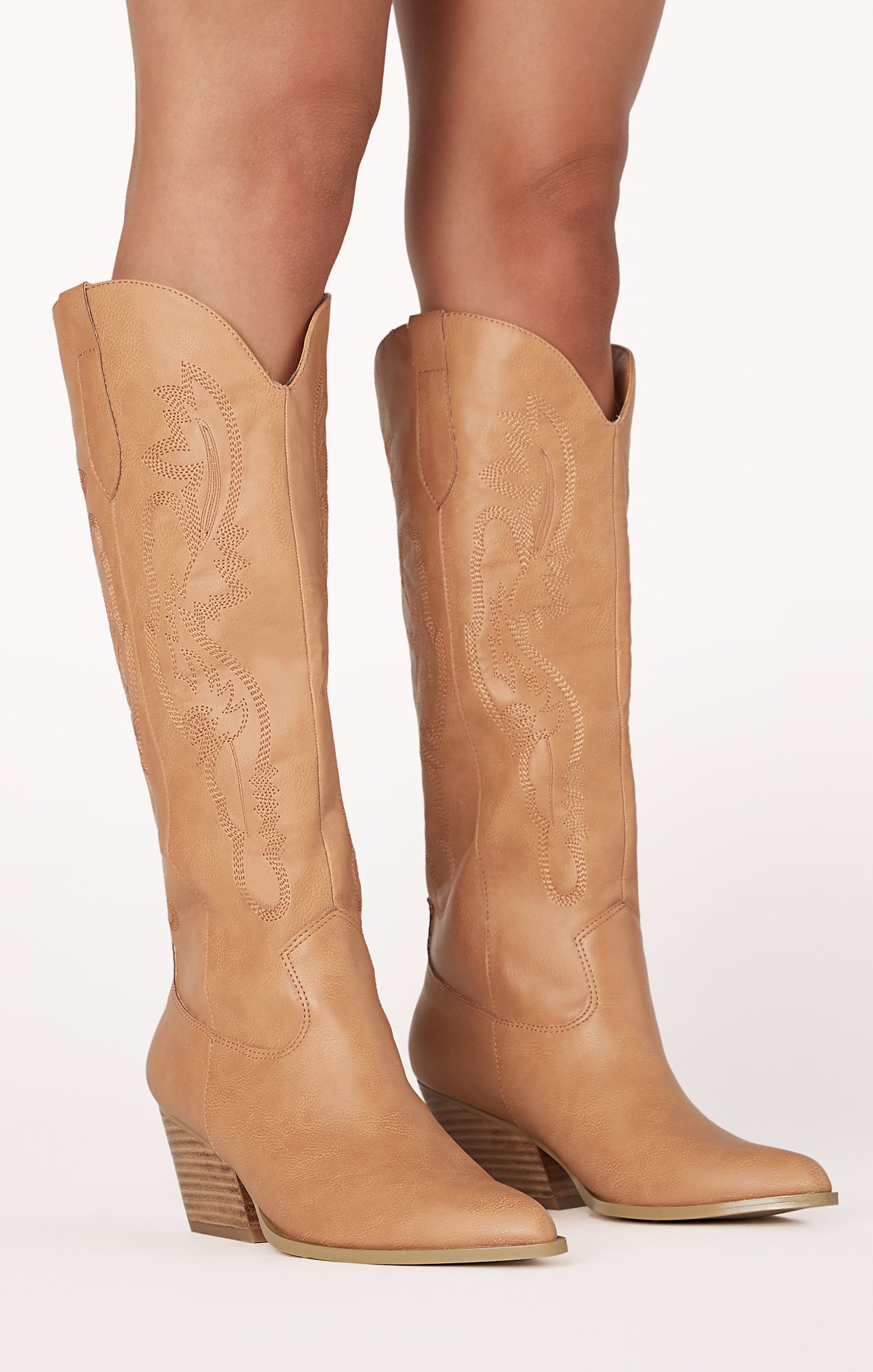 Billini Zeina Embroidered Cowboy Boots in Camel