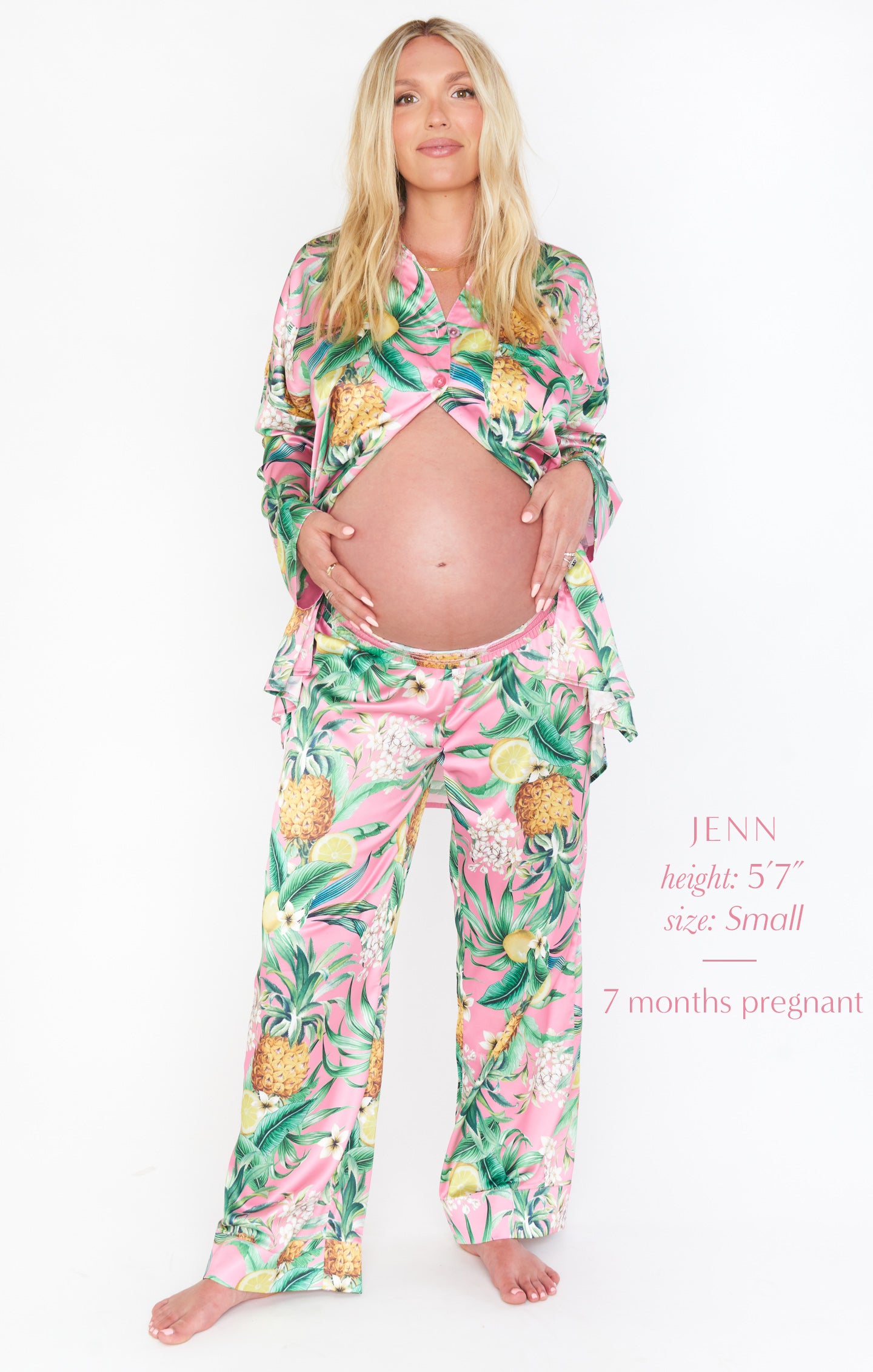 Hannah Brown Pineapple Pajama Set - Cozy Button-Down & Pants