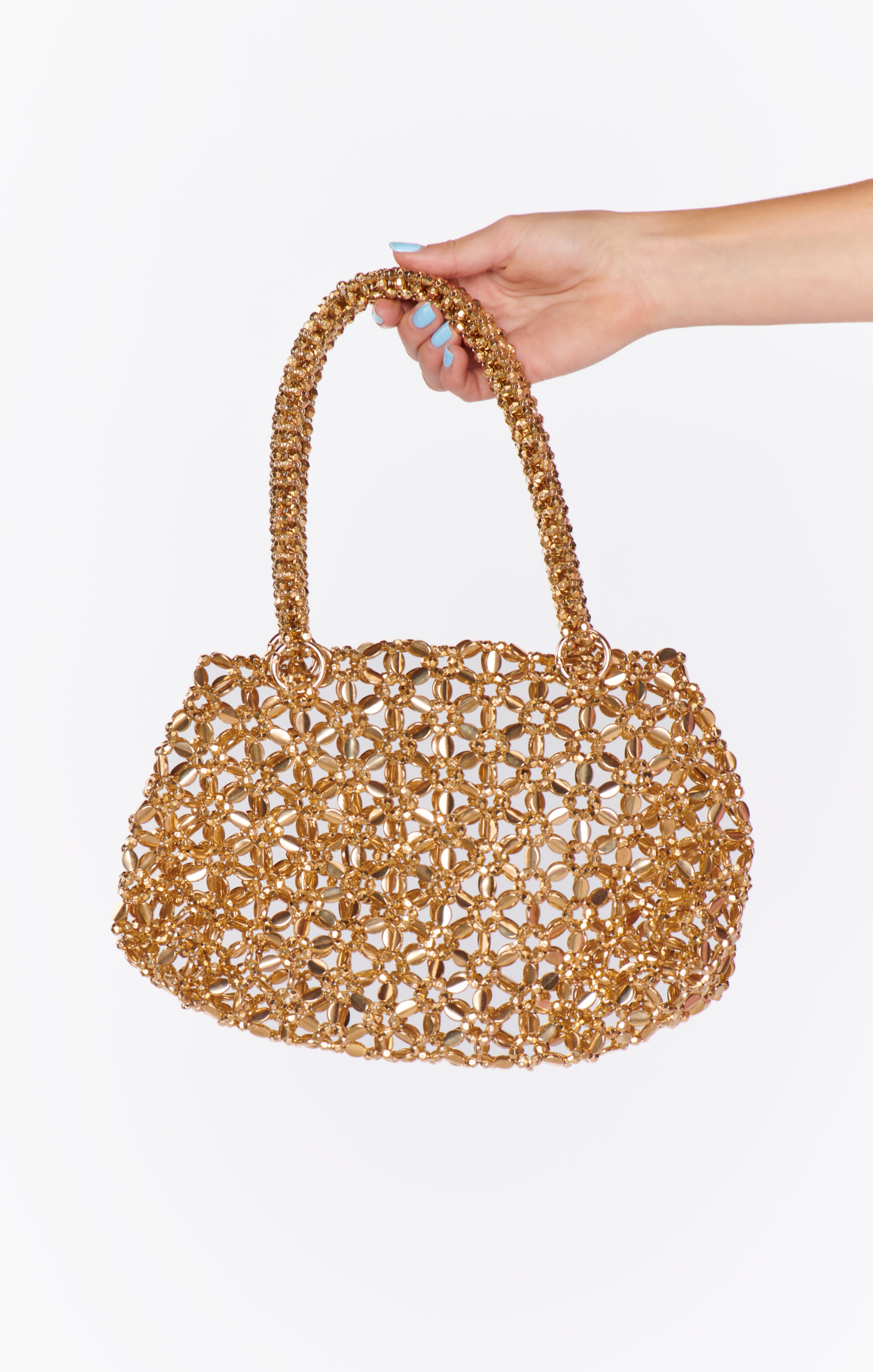 Gold Daisy Crossbody Bag for Women - Day to Night Clutch