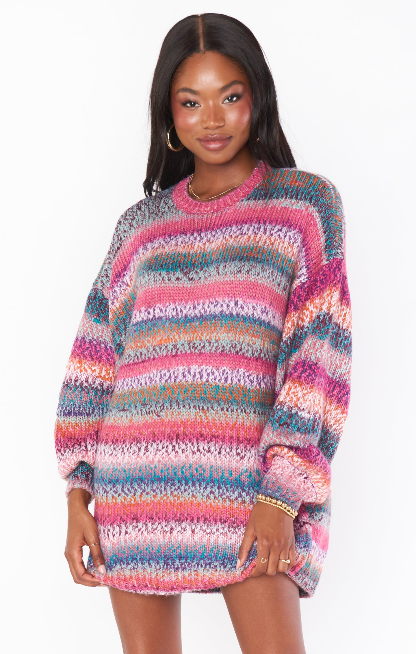 Timothy Ombre Space Dye Knit Tunic Sweater