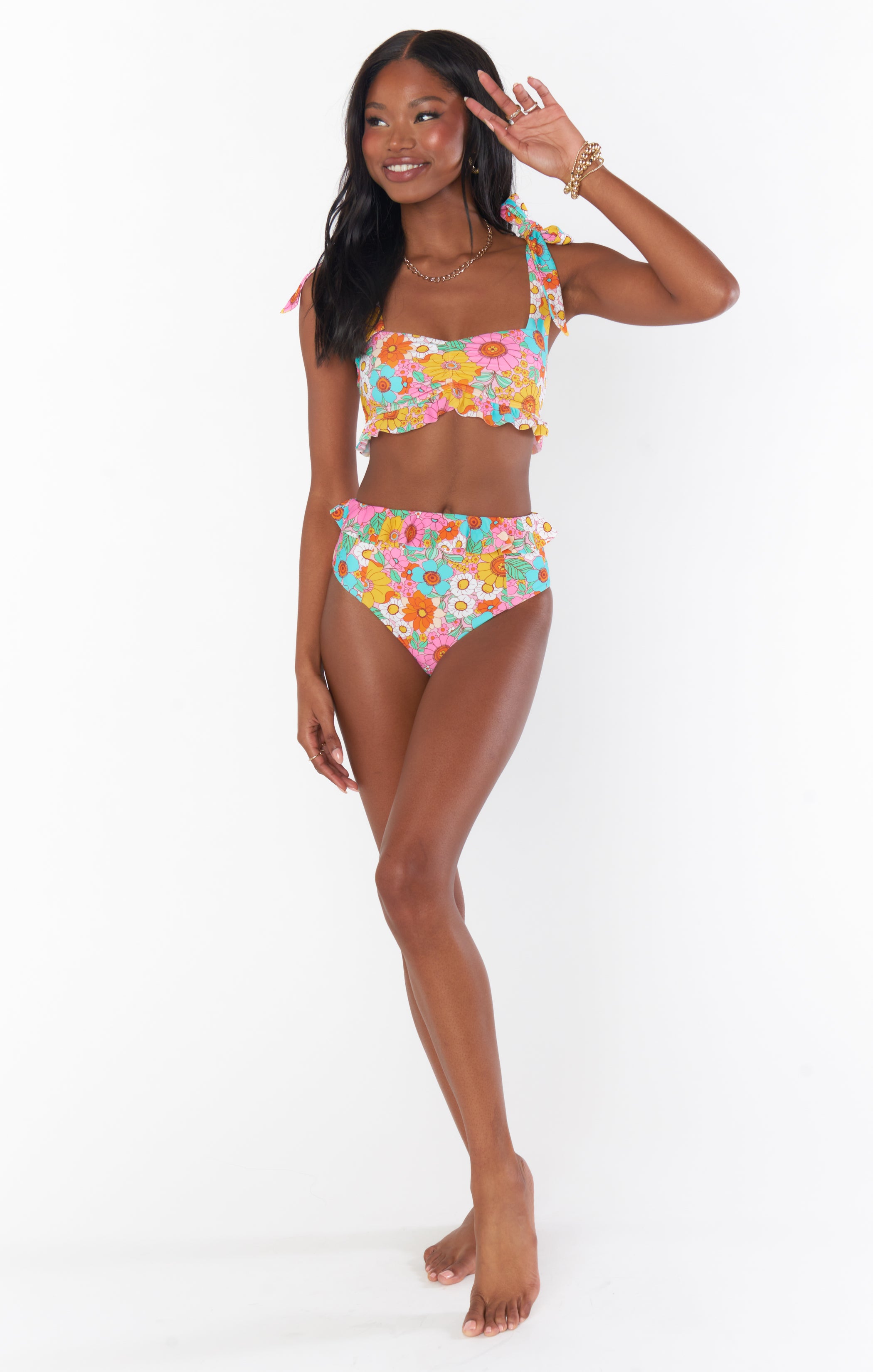 Floral Ruffle Swim Top - Regatta Flower Market