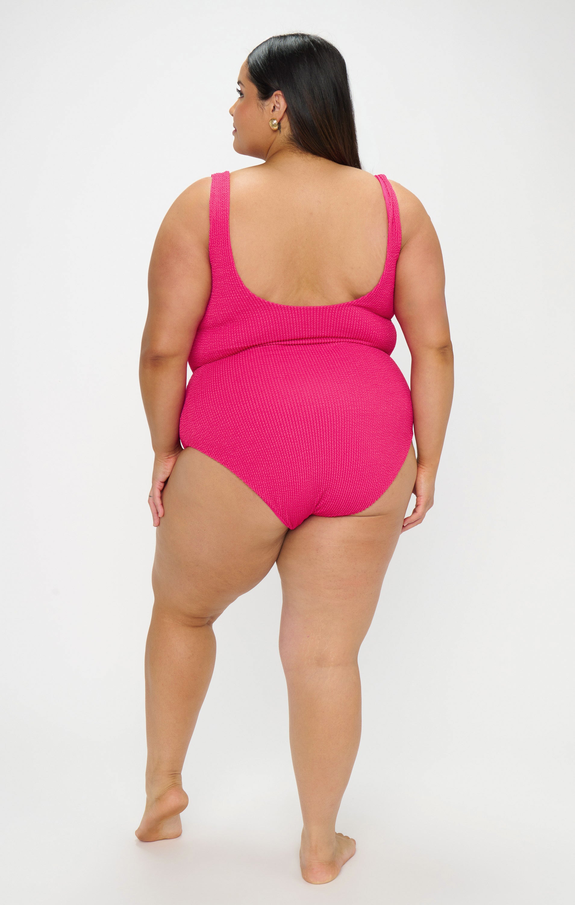 Dragonfruit Scrunch One Piece Swimsuit with Scoop Back