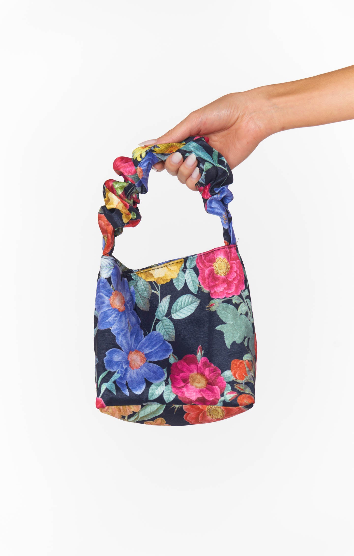 Floral Crossbody Bag - Peony Black Taffeta Bestie Bag