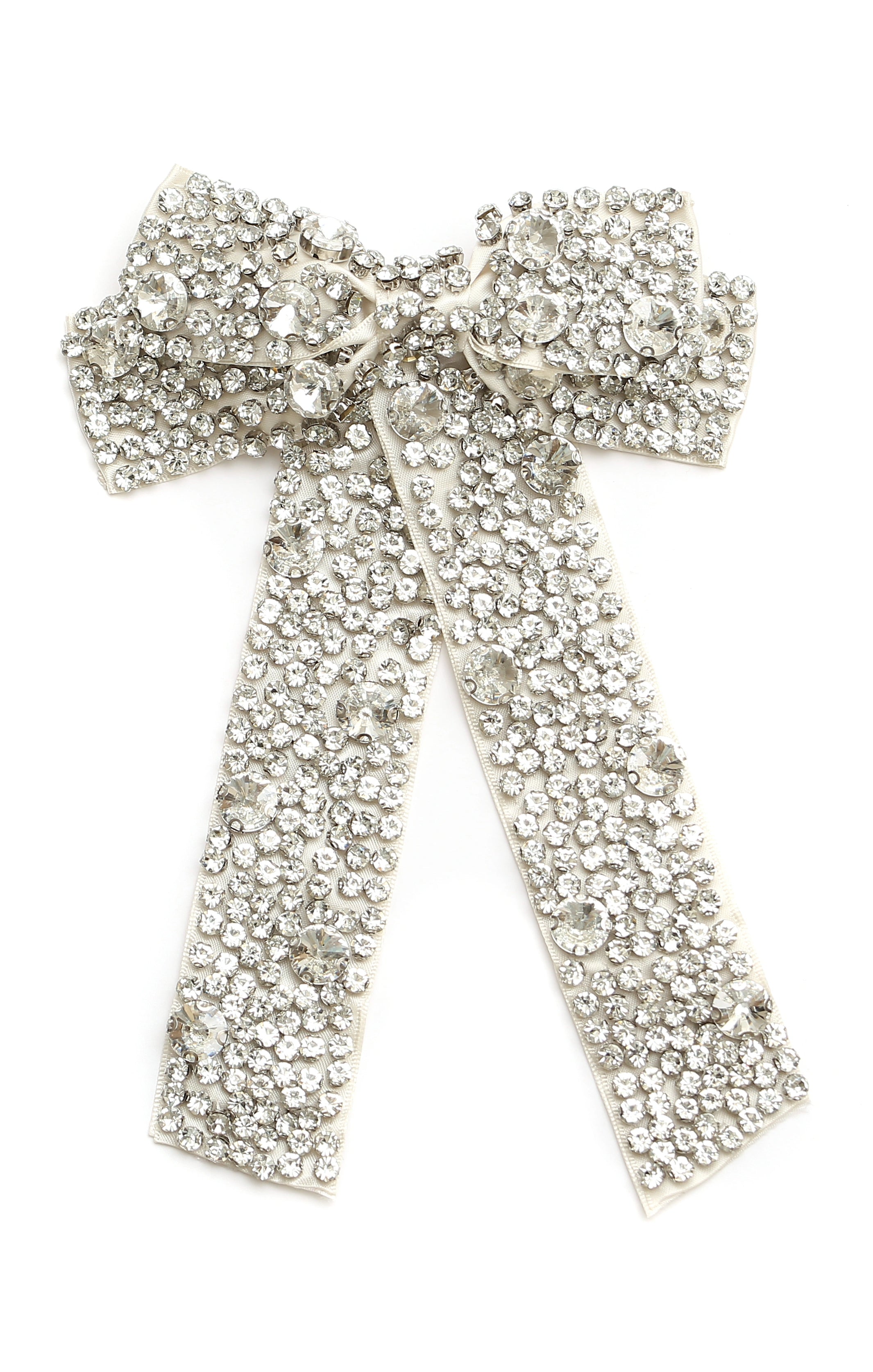 Silver Crystal Hair Bow Clip – Sparkly Hair Accessory for Women & Girls