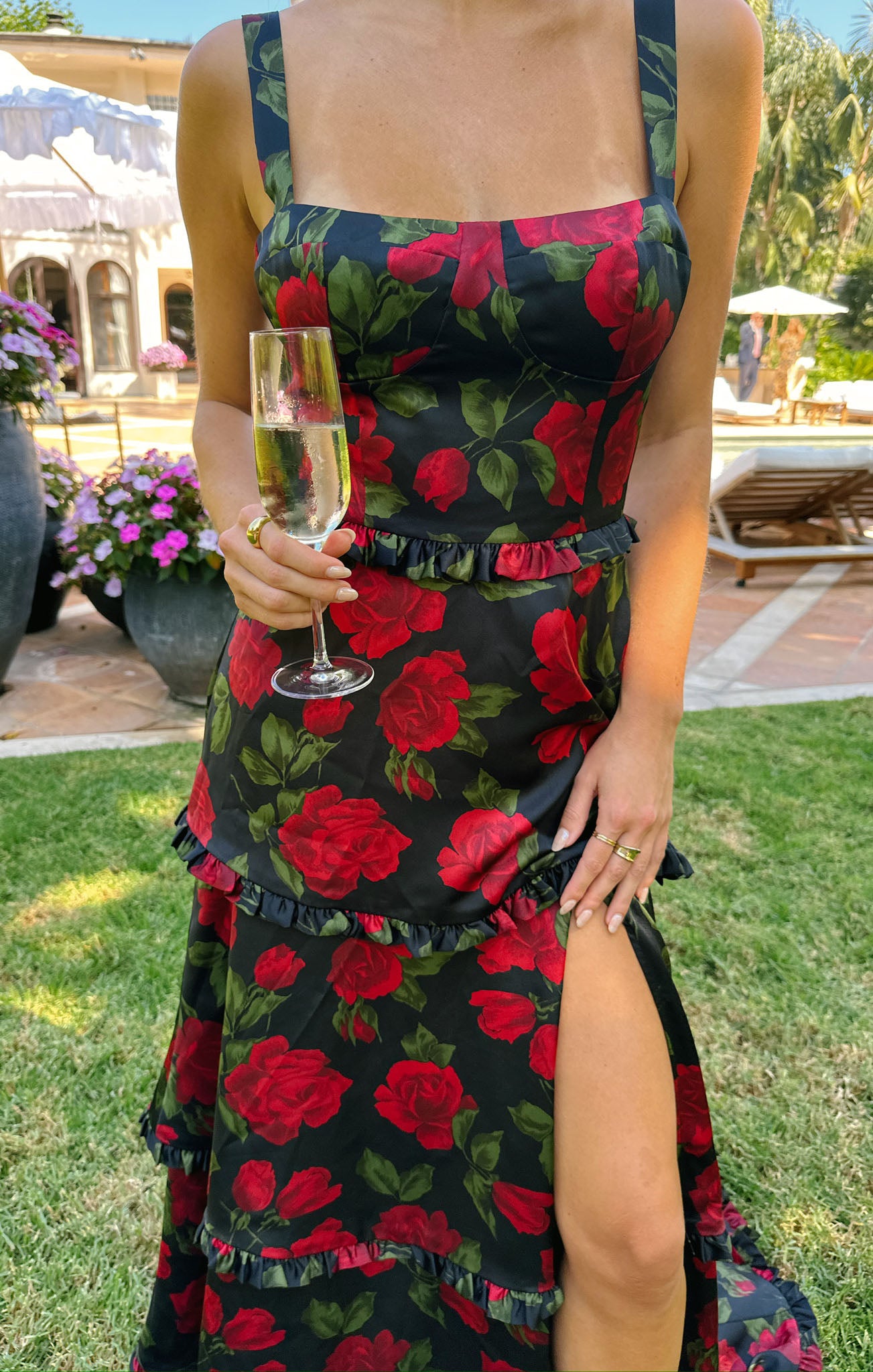 Luxury Satin Corset Dress with Side Slit - Send Me Roses