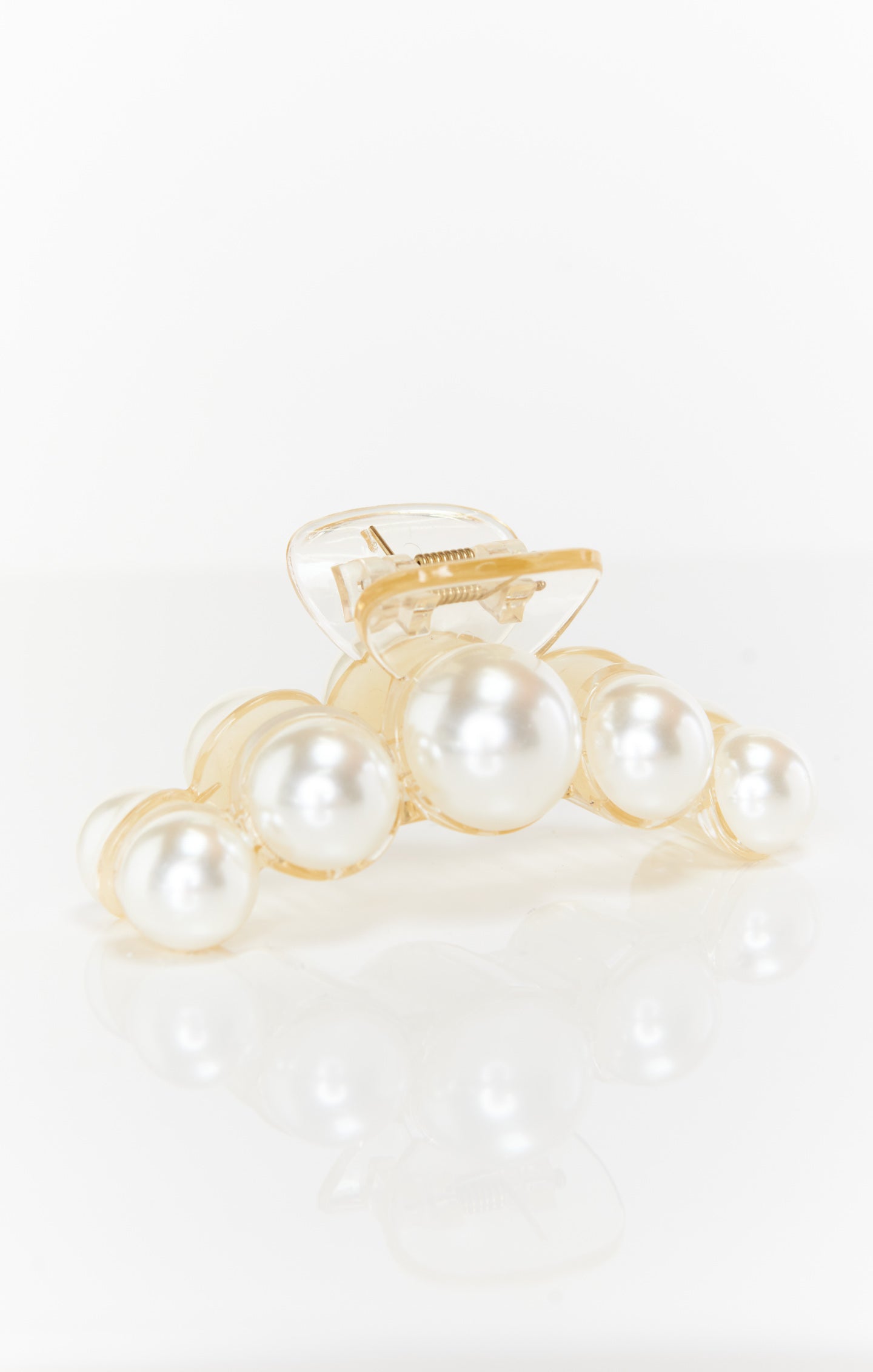 Pearl Hair Claw Clip - White Lucille Statement Hair Accessory