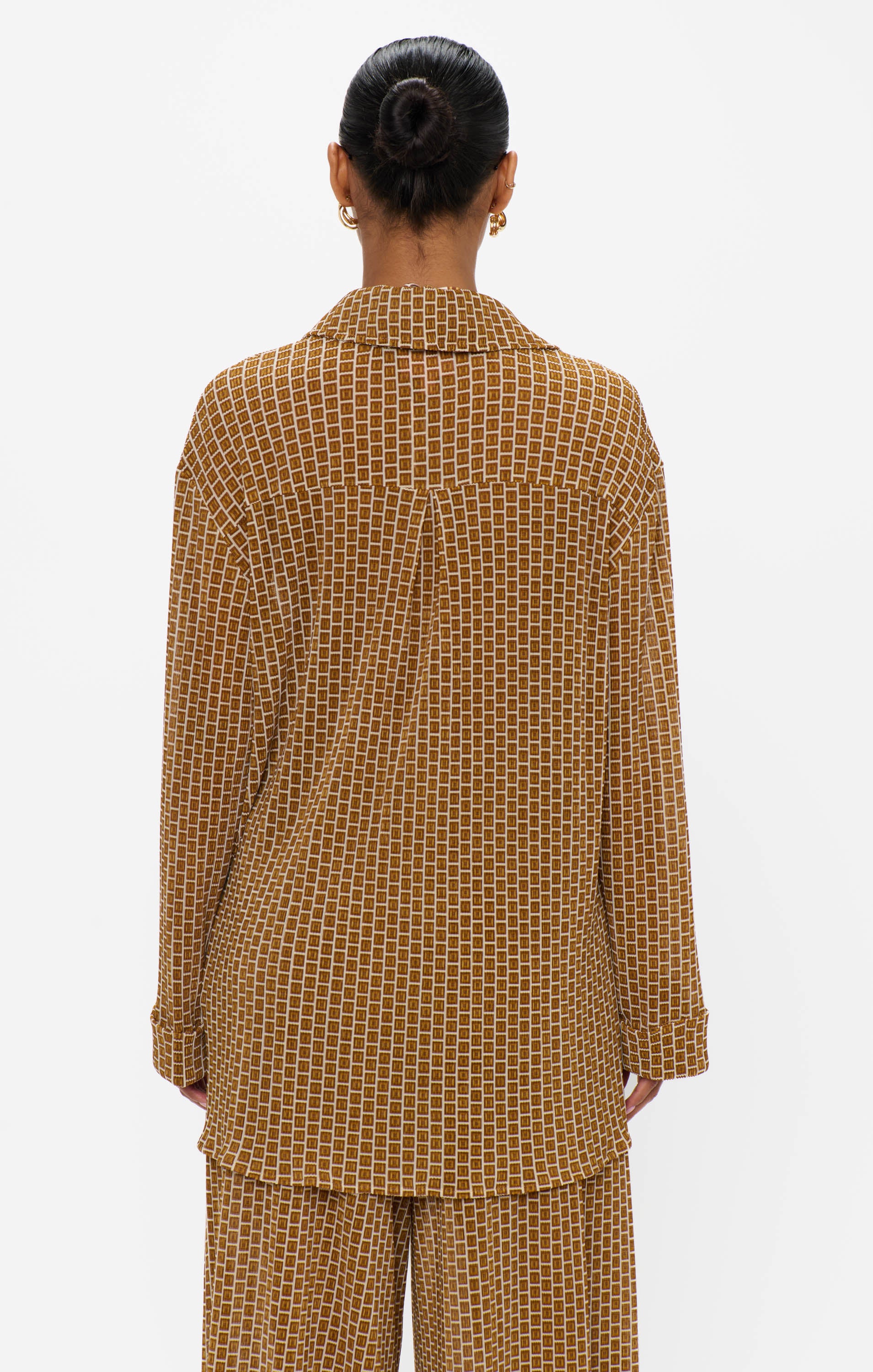 Retro Bronze Geo Print Tunic Top - Everywhere Tunic