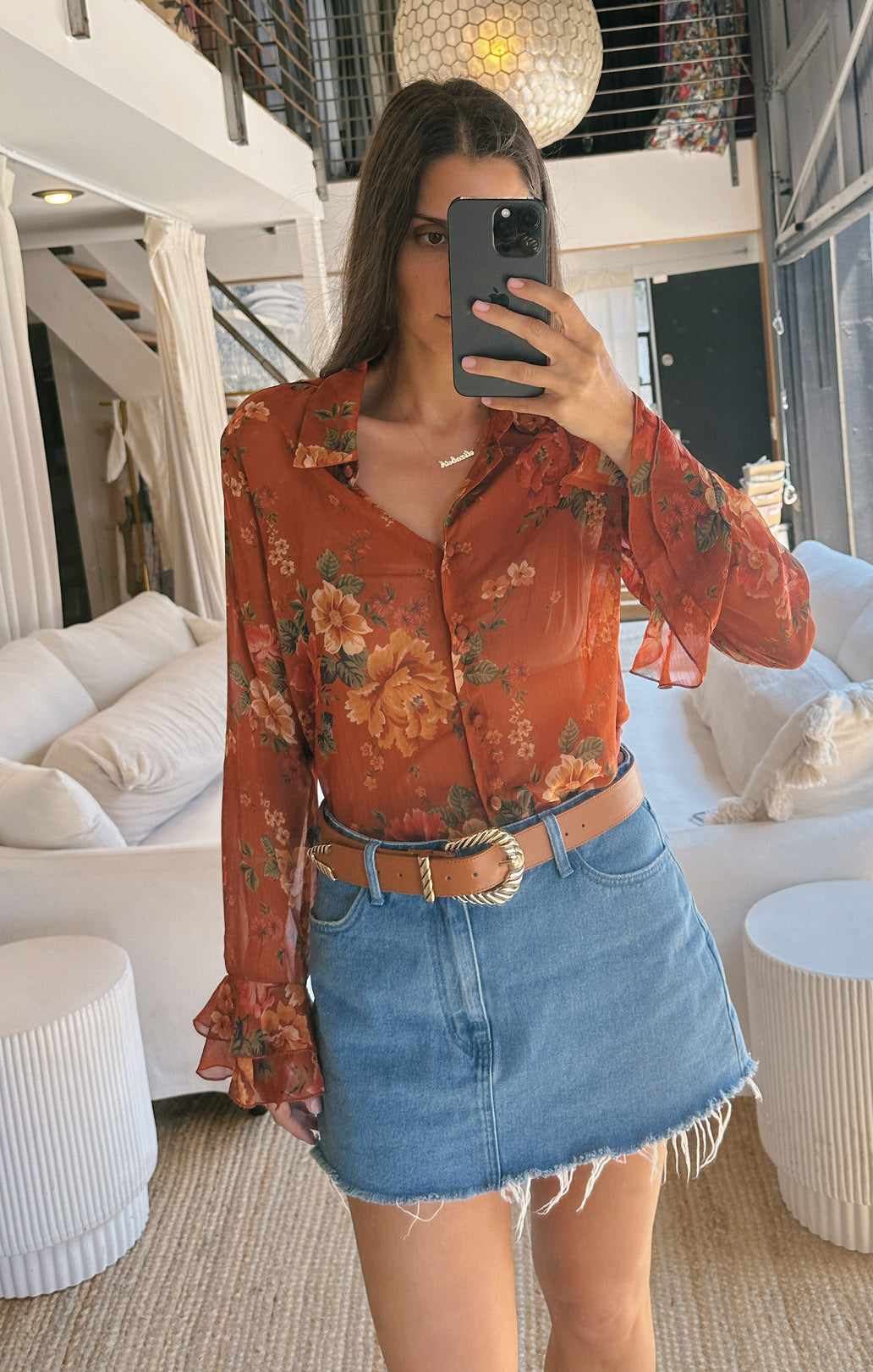Carmela Floral Print Blouse - Relaxed Fit Garden Harvest Top