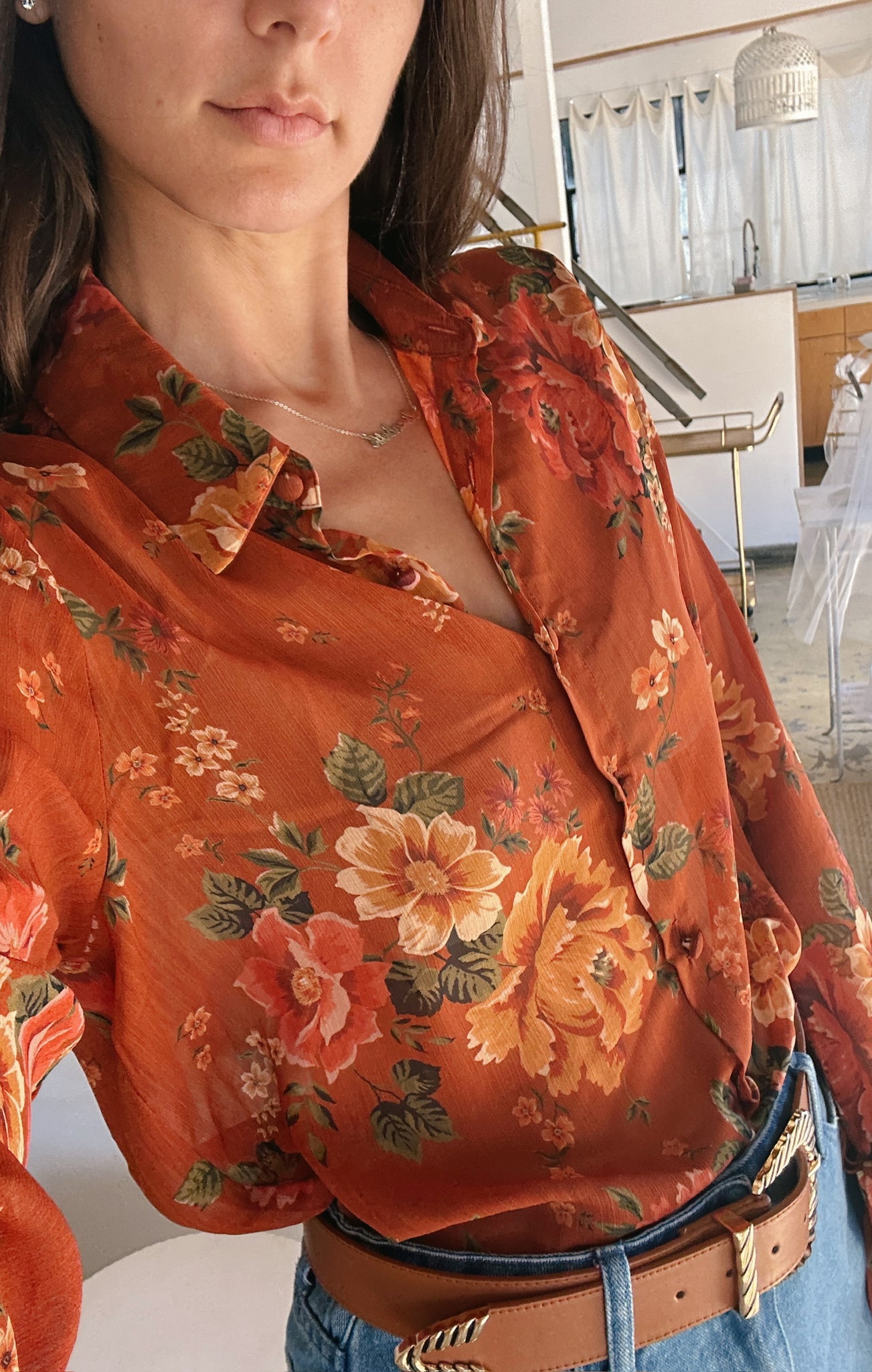 Carmela Floral Print Blouse - Relaxed Fit Garden Harvest Top