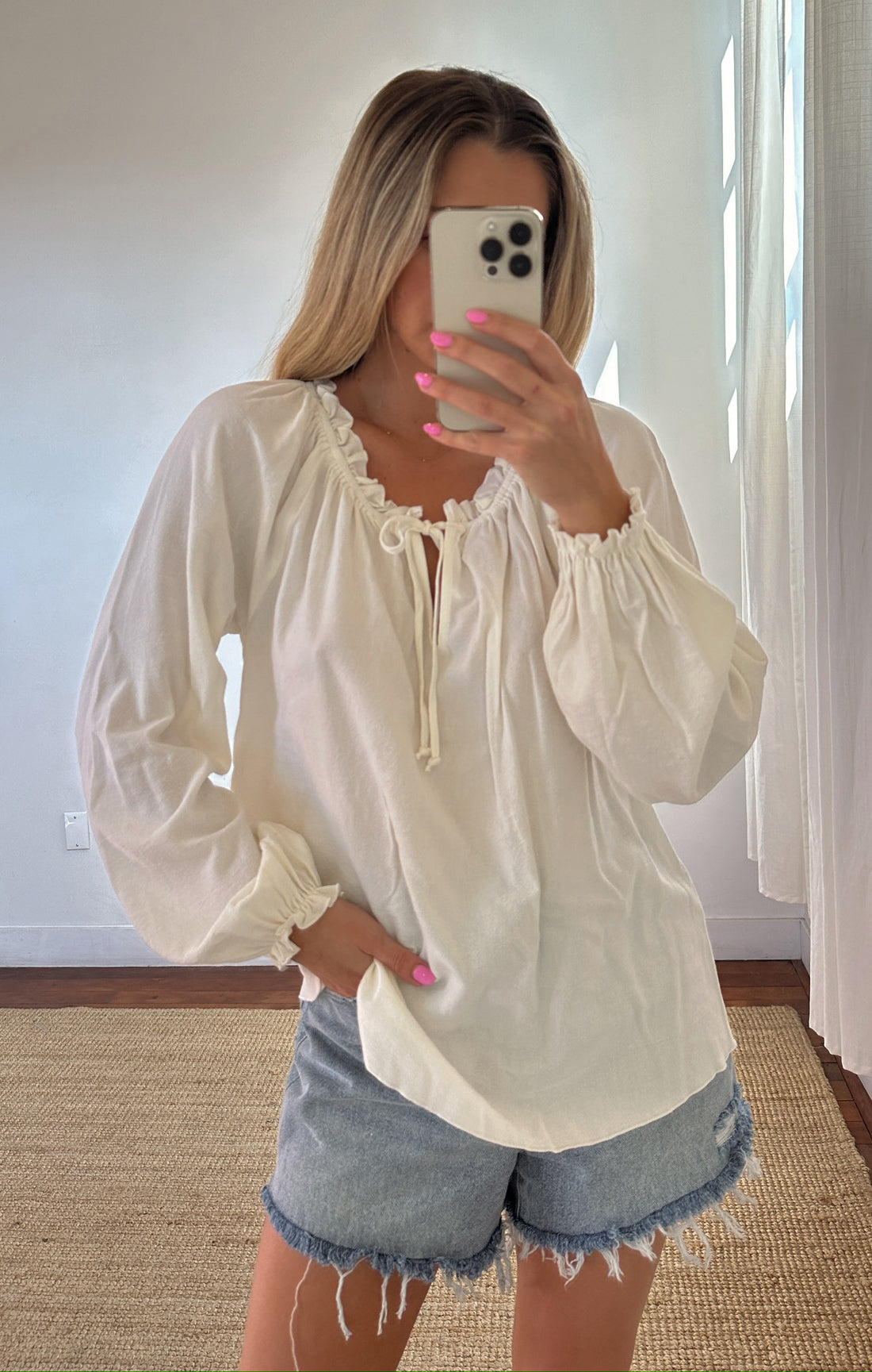Margo White Gauze Beach Tunic - Oversized Cover-Up
