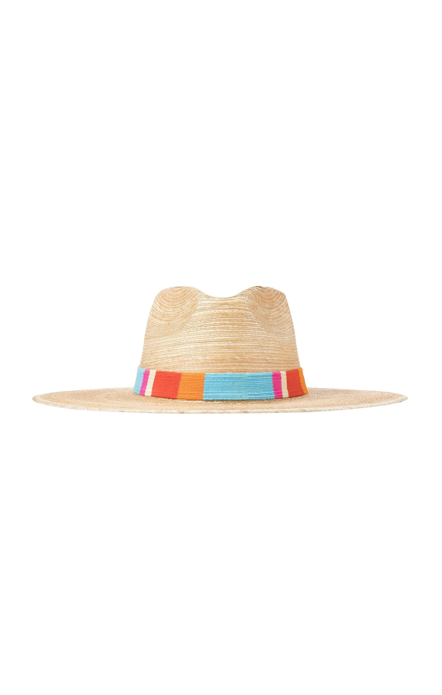 Handwoven Rainbow Palm Hat by Sunshine Tienda Sandra - Guatemalan Artisan Made
