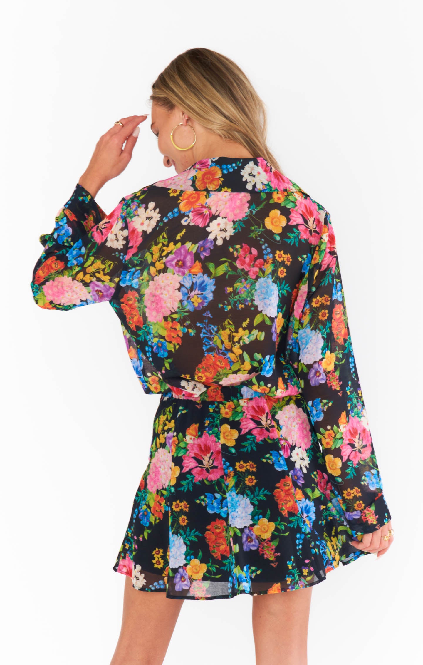 Smith Midnight Botanical Floral Button Down Shirt for Women