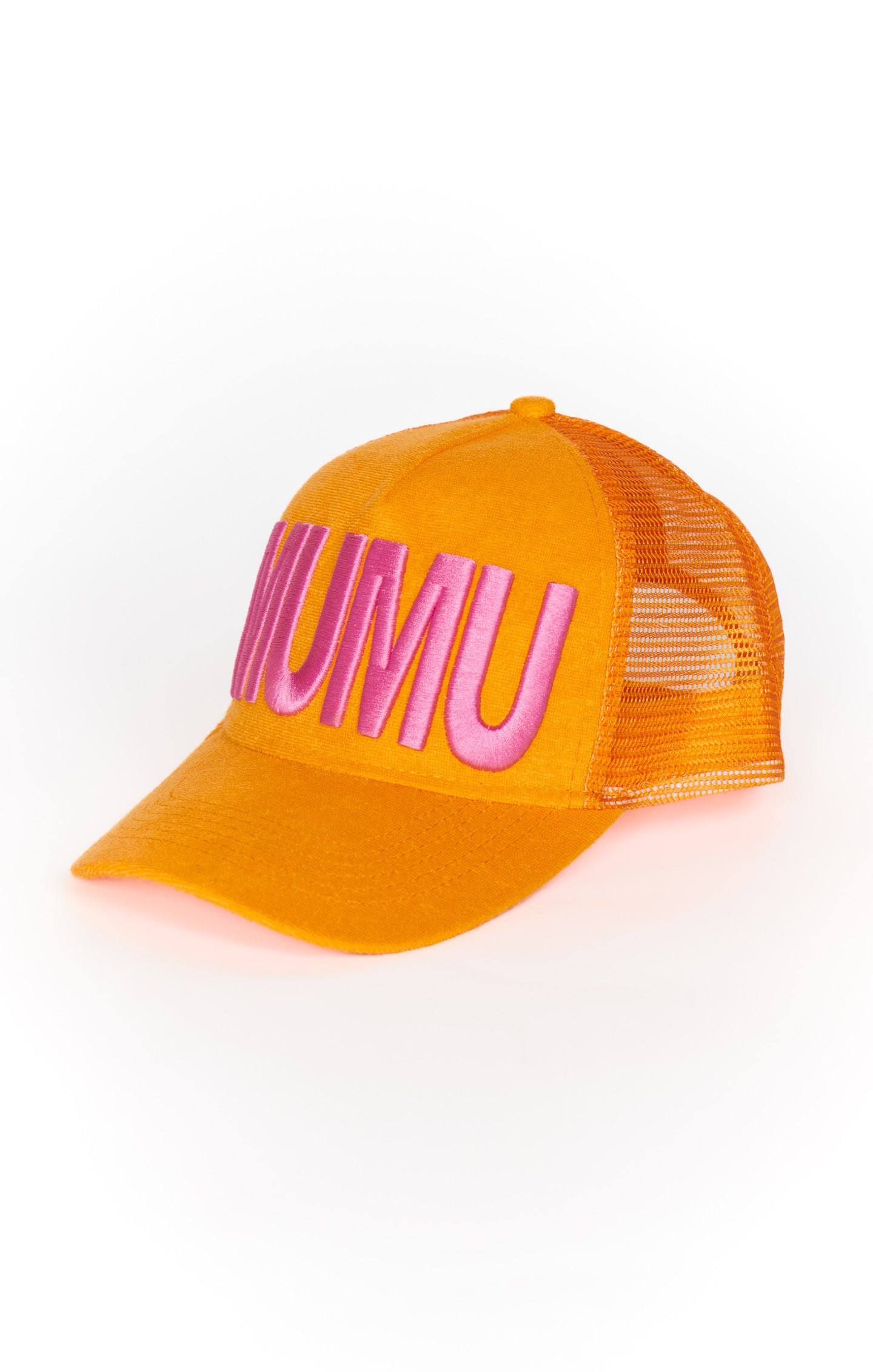 MUMU Terry Trucker Hat in Tangerine - Stylish Unisex Cap