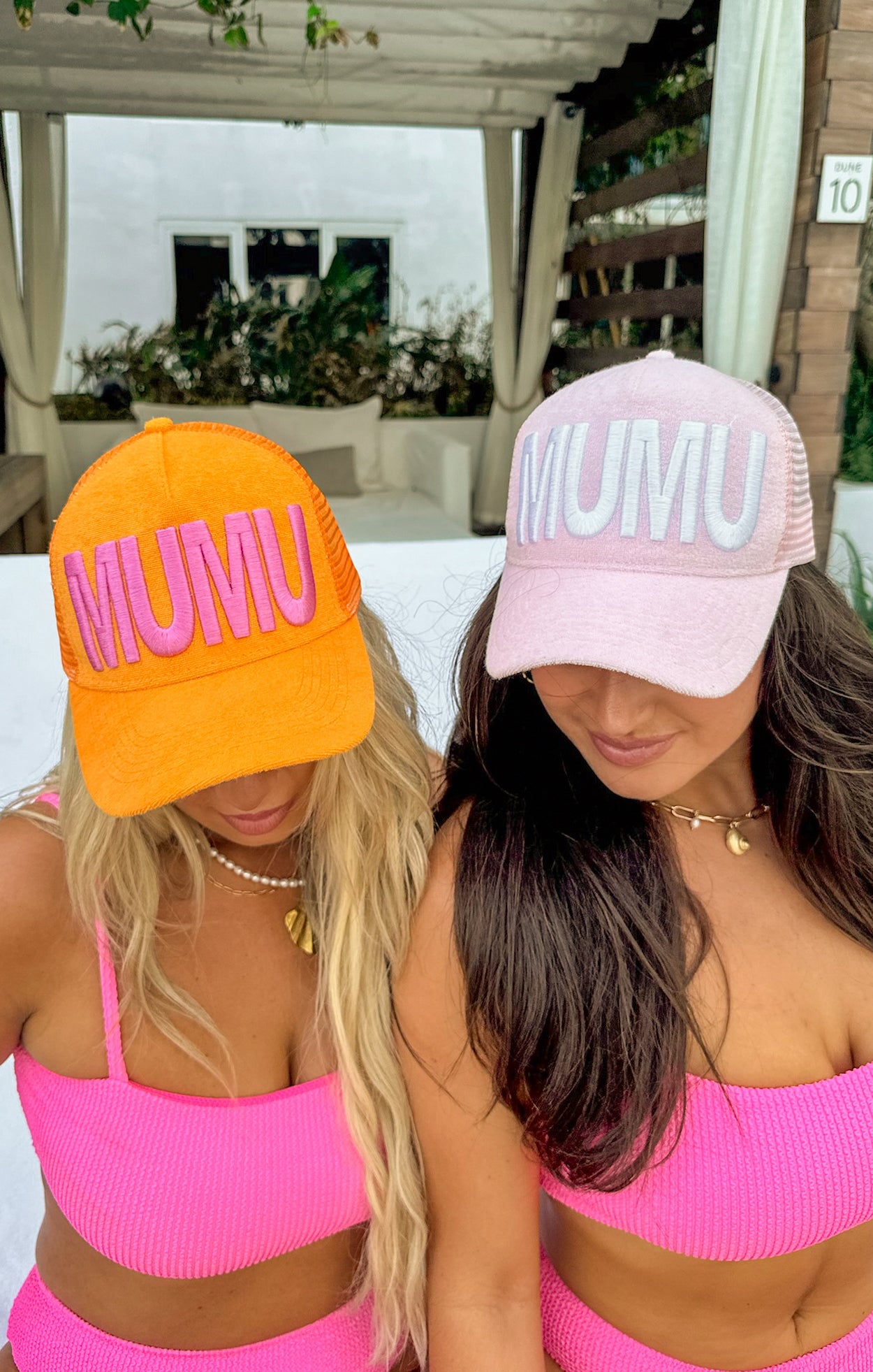 MUMU Terry Trucker Hat in Tangerine - Stylish Unisex Cap
